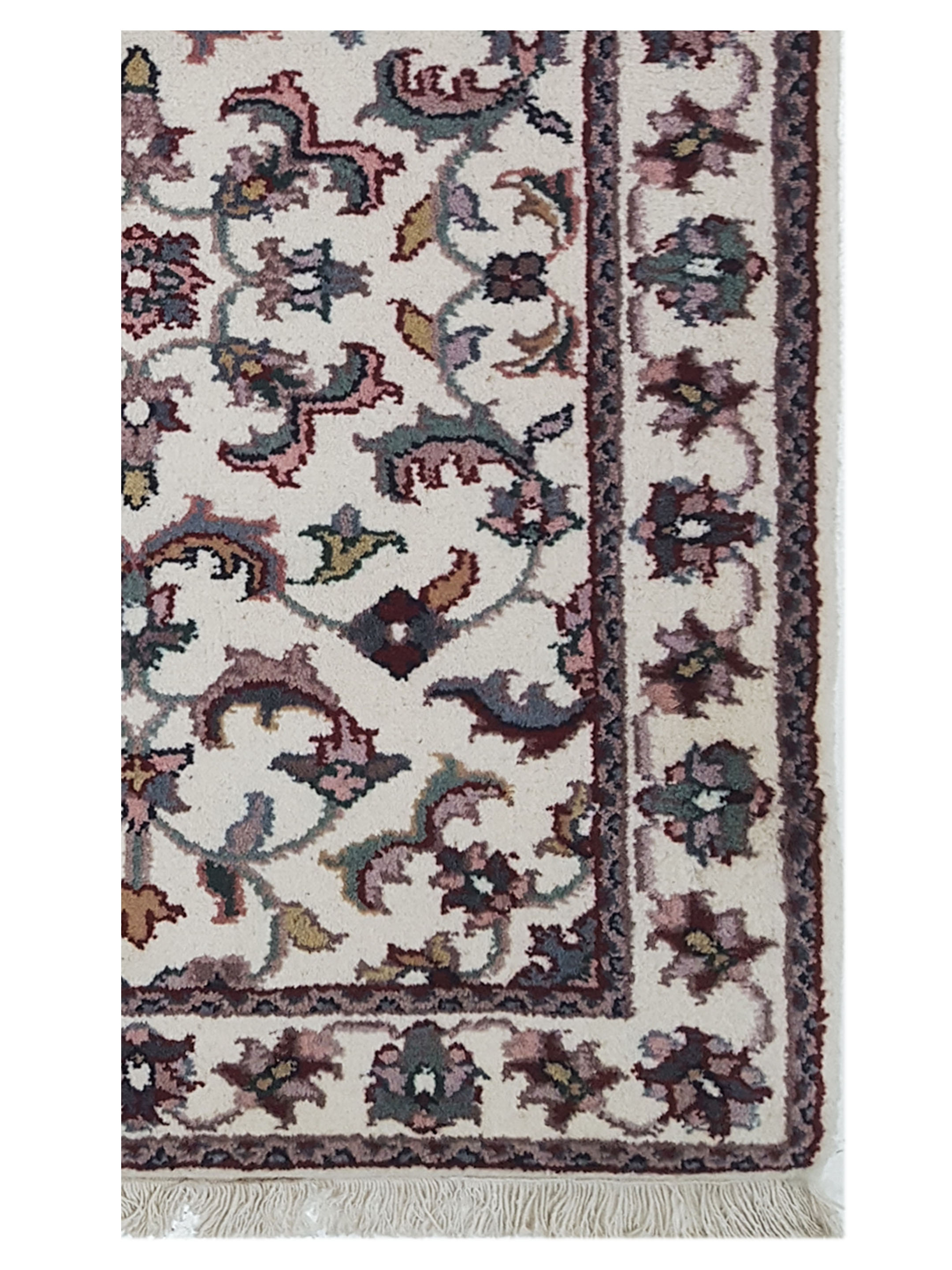 Kashan Indo Hand Knotted Ivory 2x3 - Image 3 of 4
