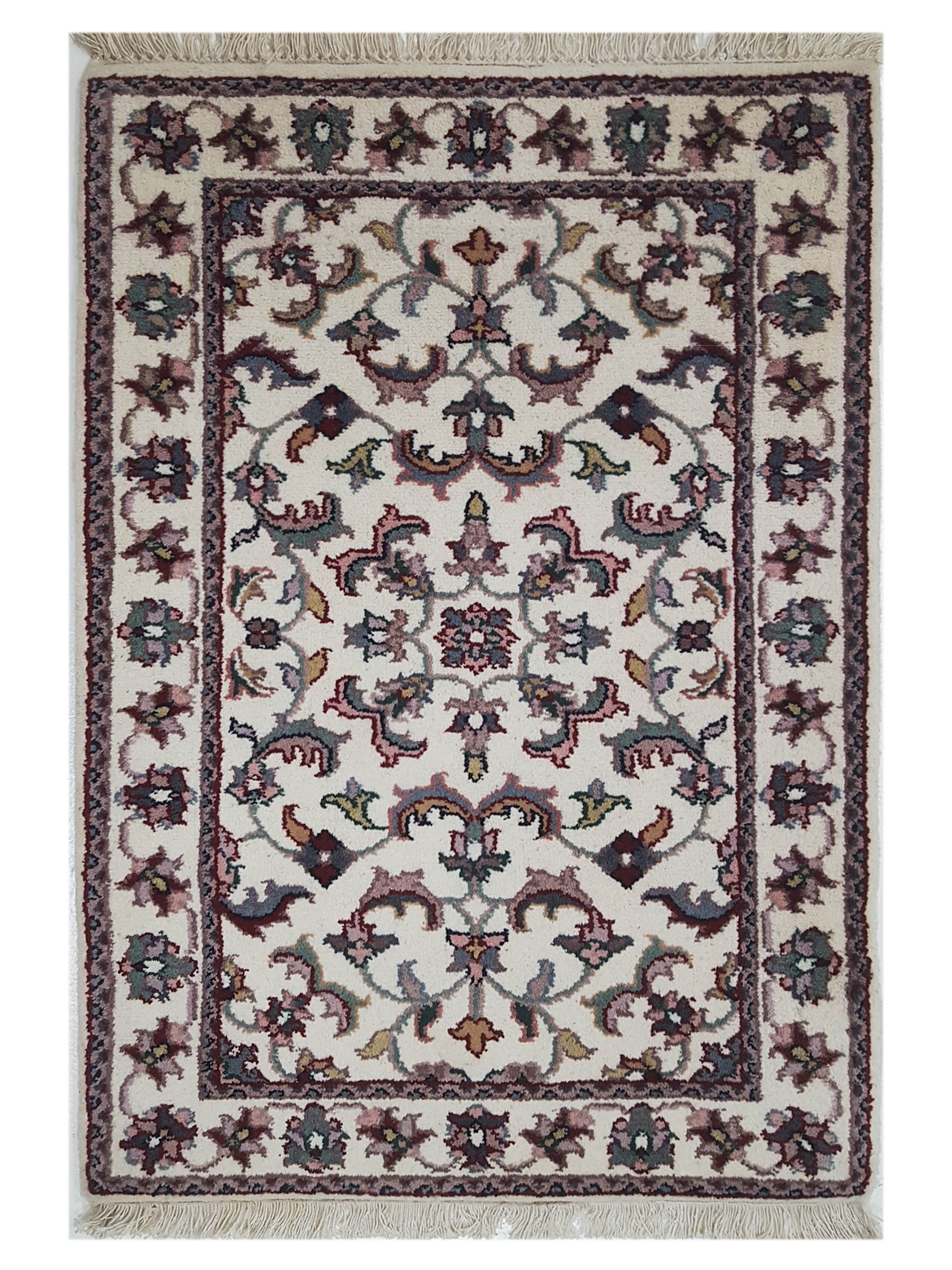 Kashan Indo Hand Knotted Ivory 2x3