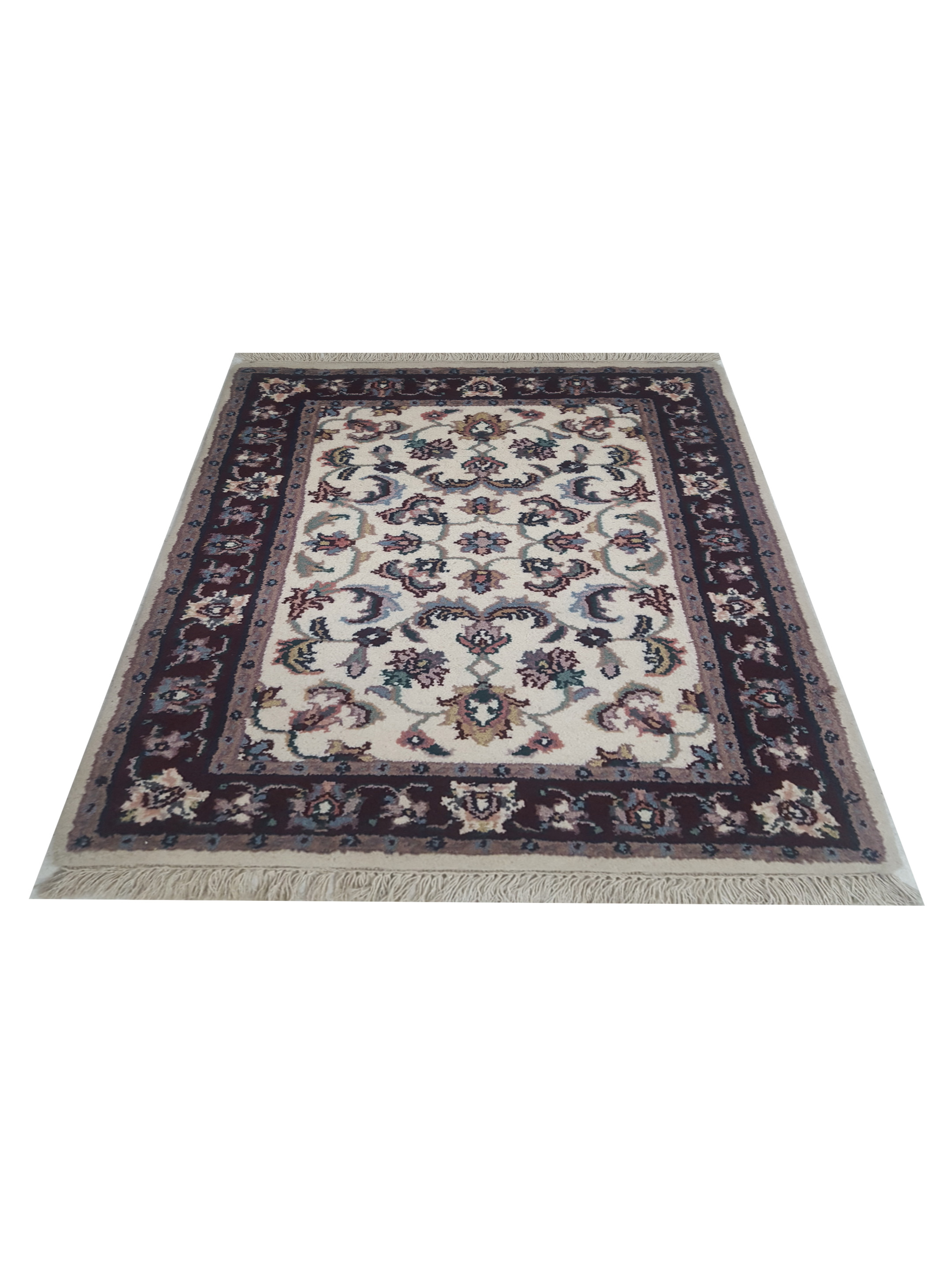 Kashan Indo Hand Knotted Ivory 2x3 - Image 2 of 5