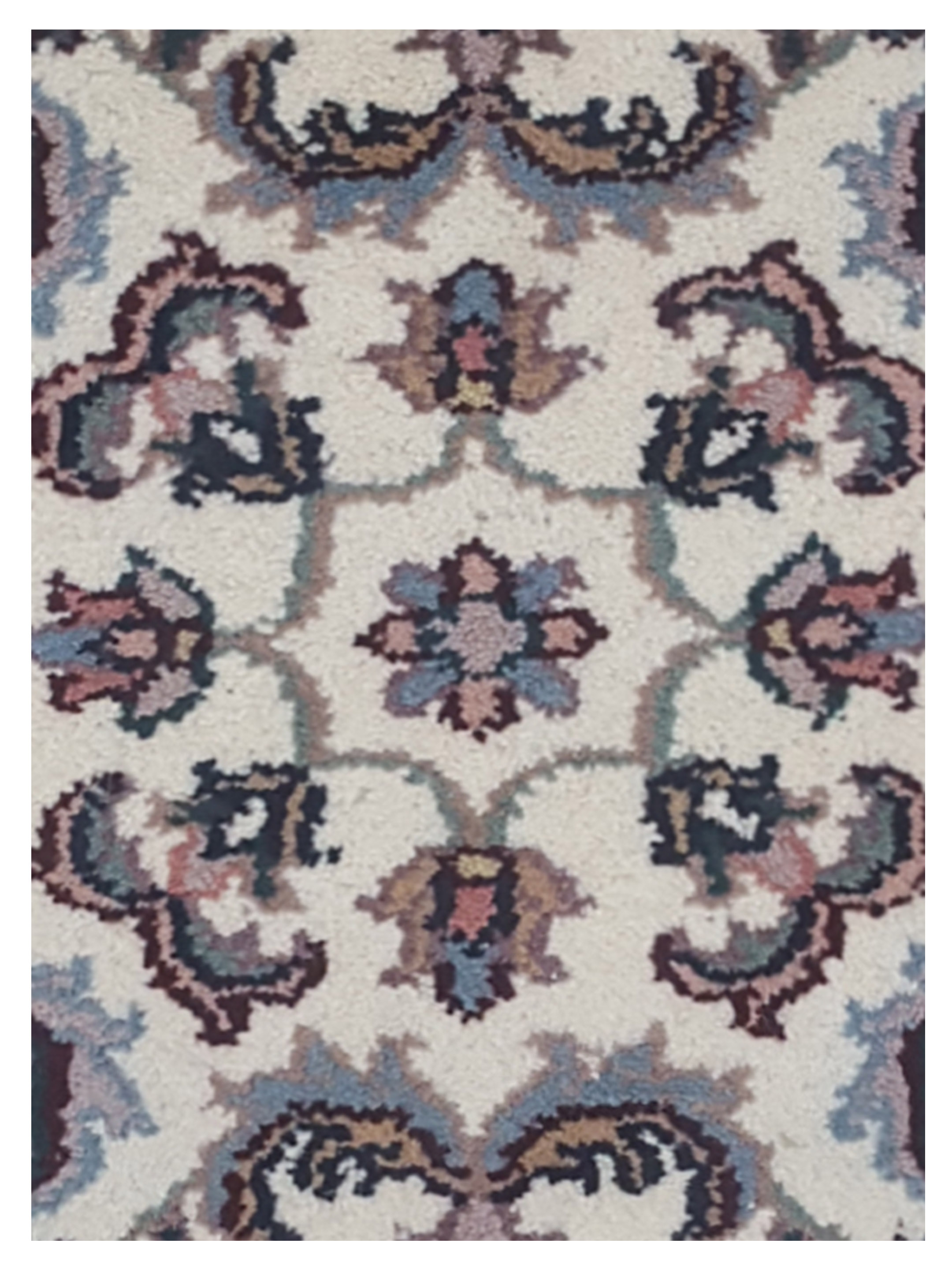Kashan Indo Hand Knotted Ivory 2x3 - Image 4 of 5