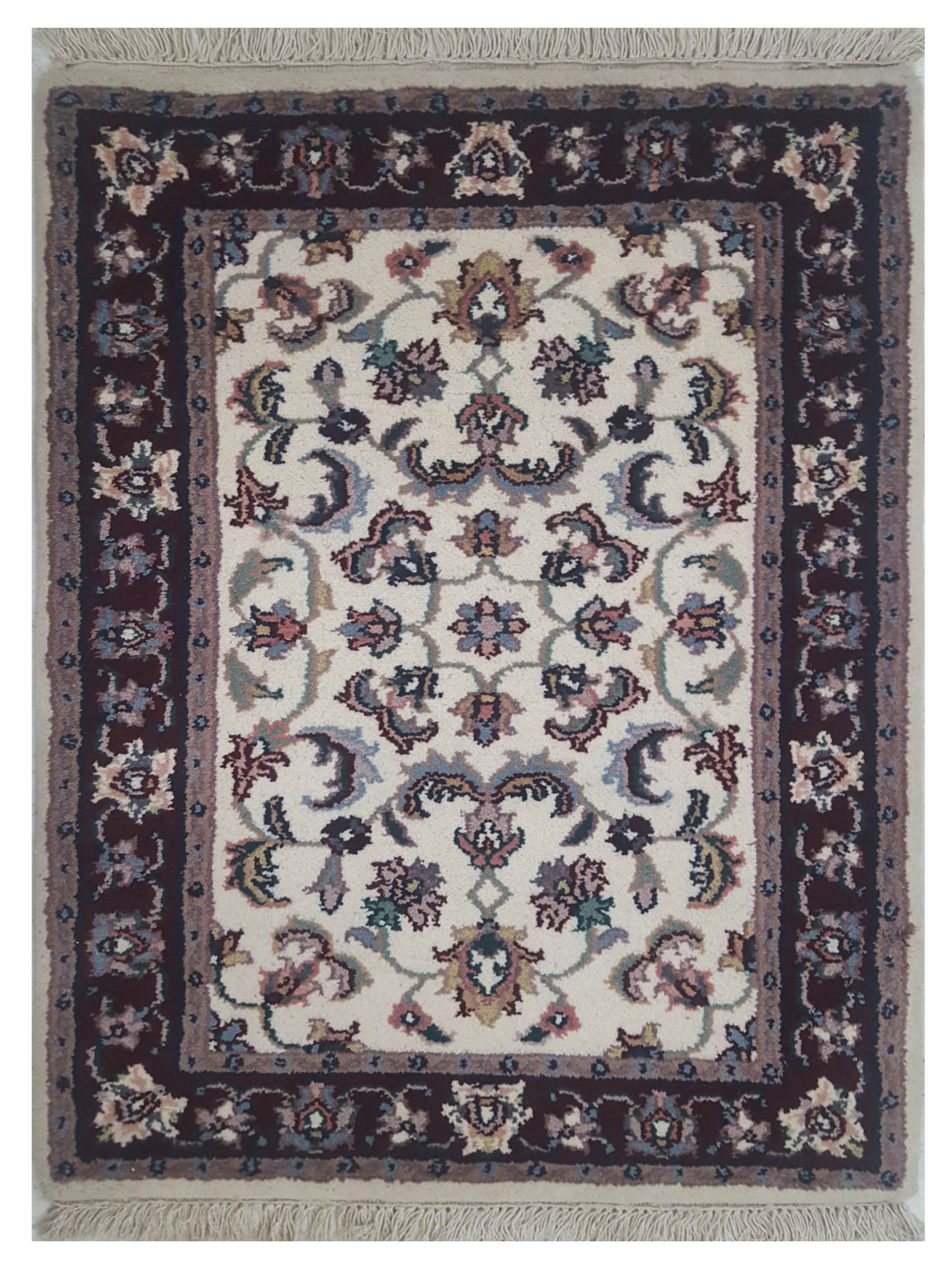 Kashan Indo Hand Knotted Ivory 2x3