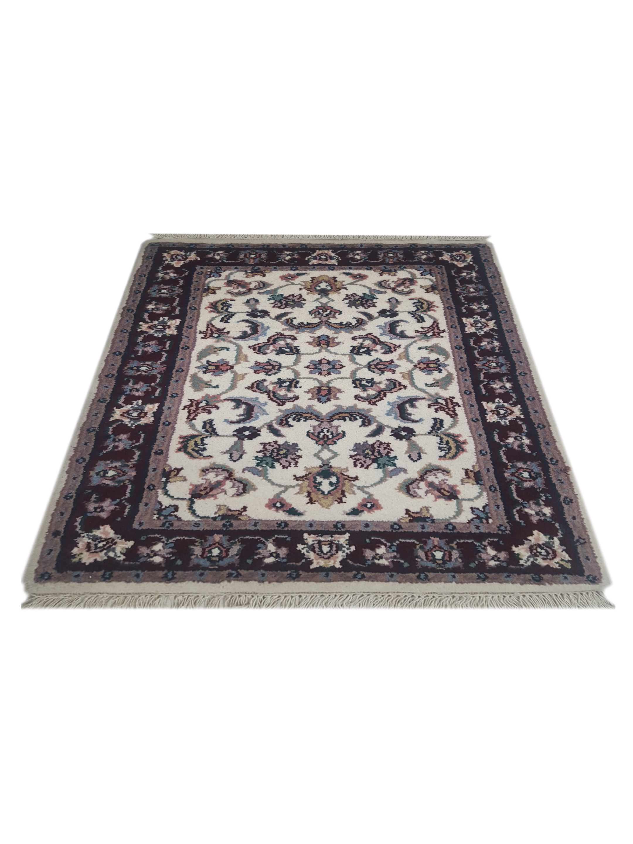 Kashan Indo Hand Knotted Ivory 2x3 - Image 2 of 5