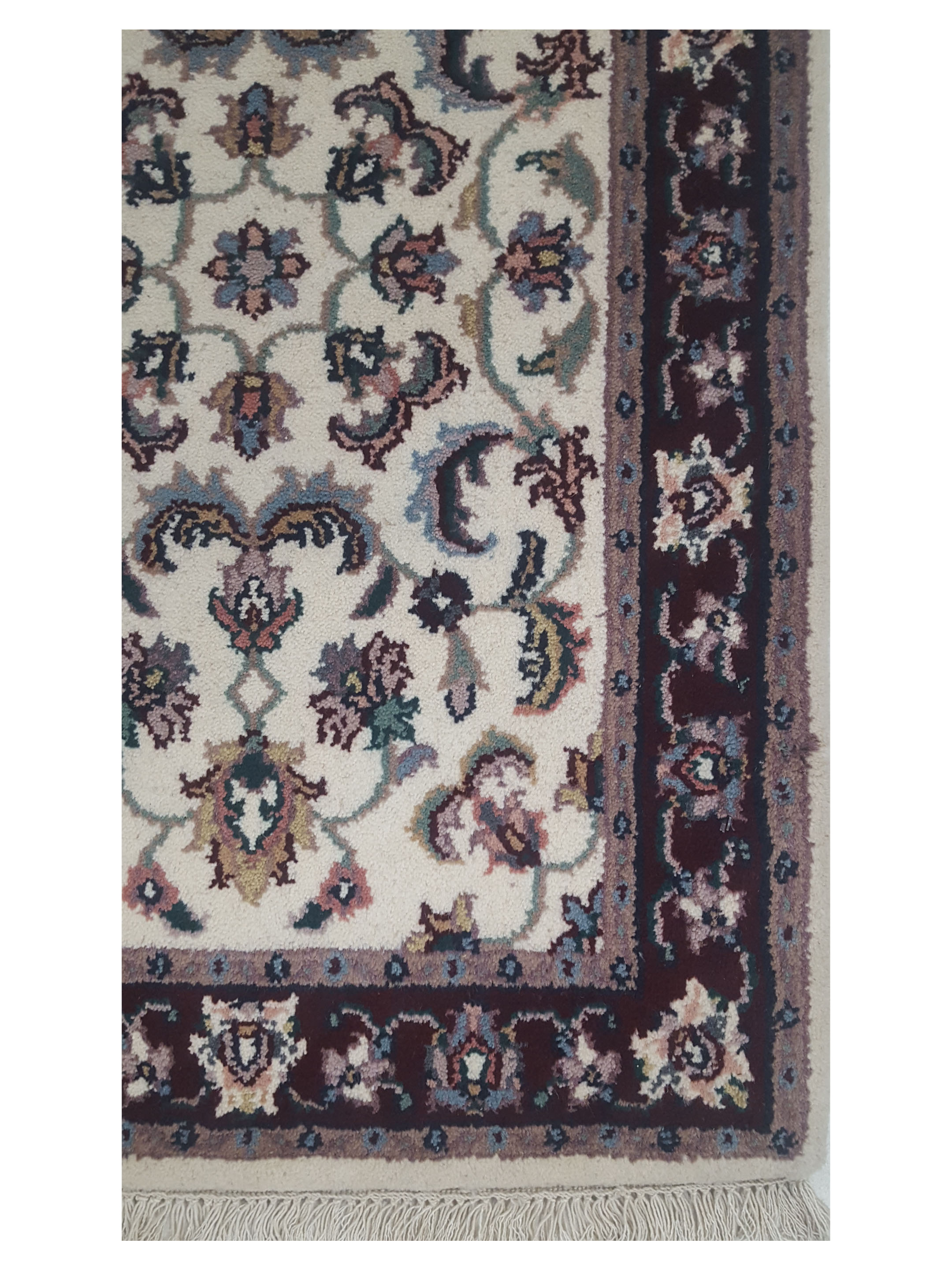 Kashan Indo Hand Knotted Ivory 2x3 - Image 3 of 5