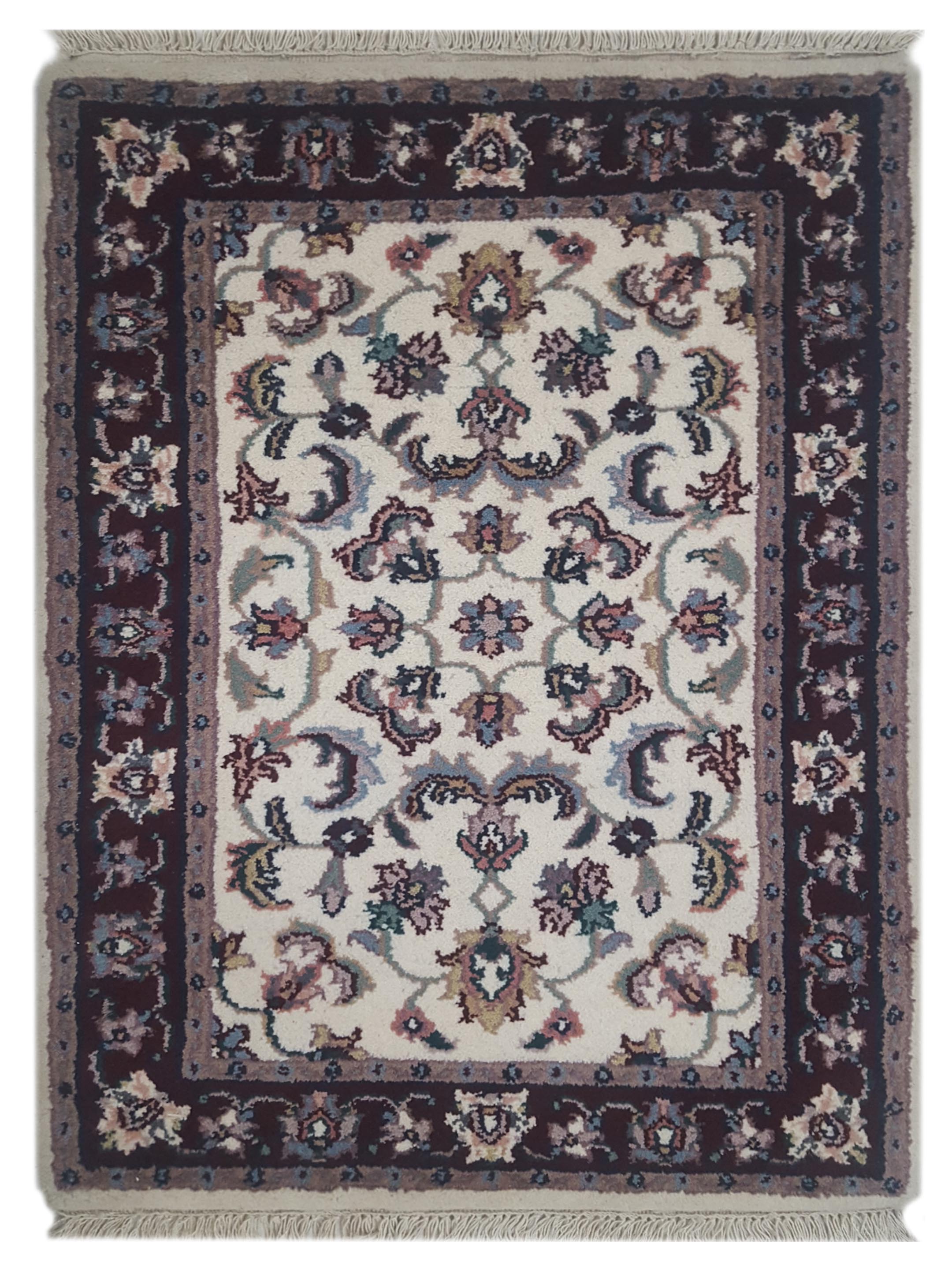 Kashan Indo Hand Knotted Ivory 2x3