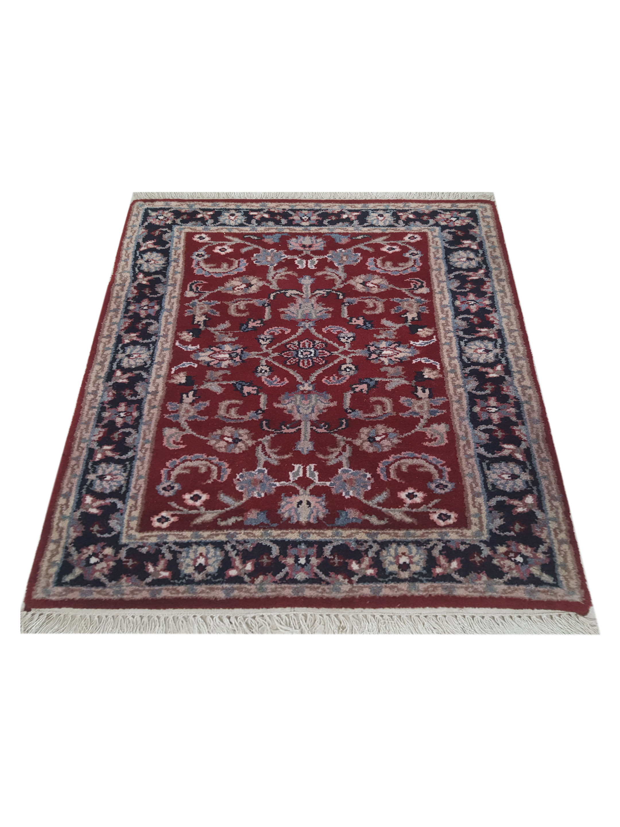 Kashan Indo Hand Knotted Red 2x3 - Image 2 of 5