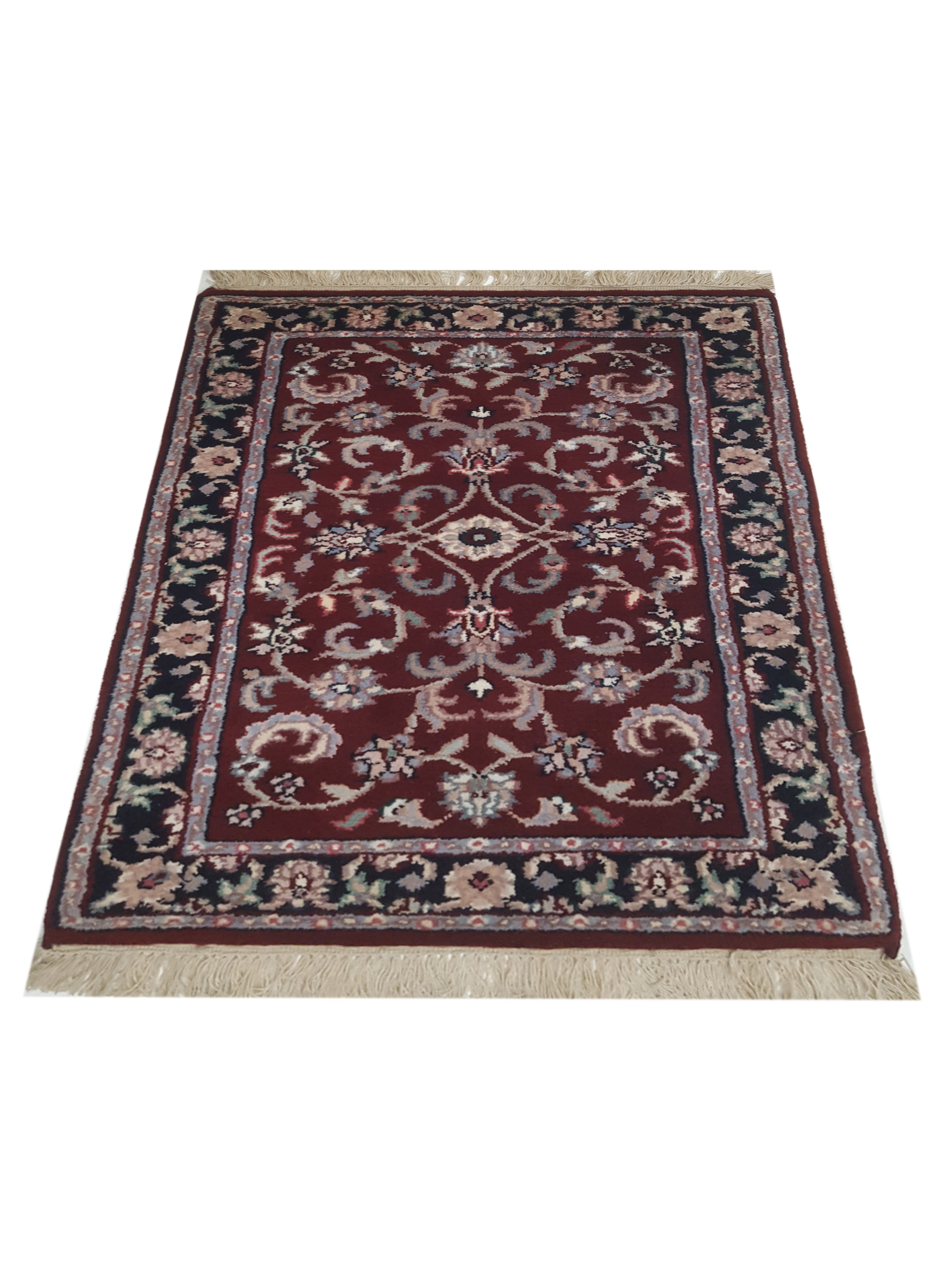 Kashan Indo Hand Knotted Red 2x3 - Image 2 of 4