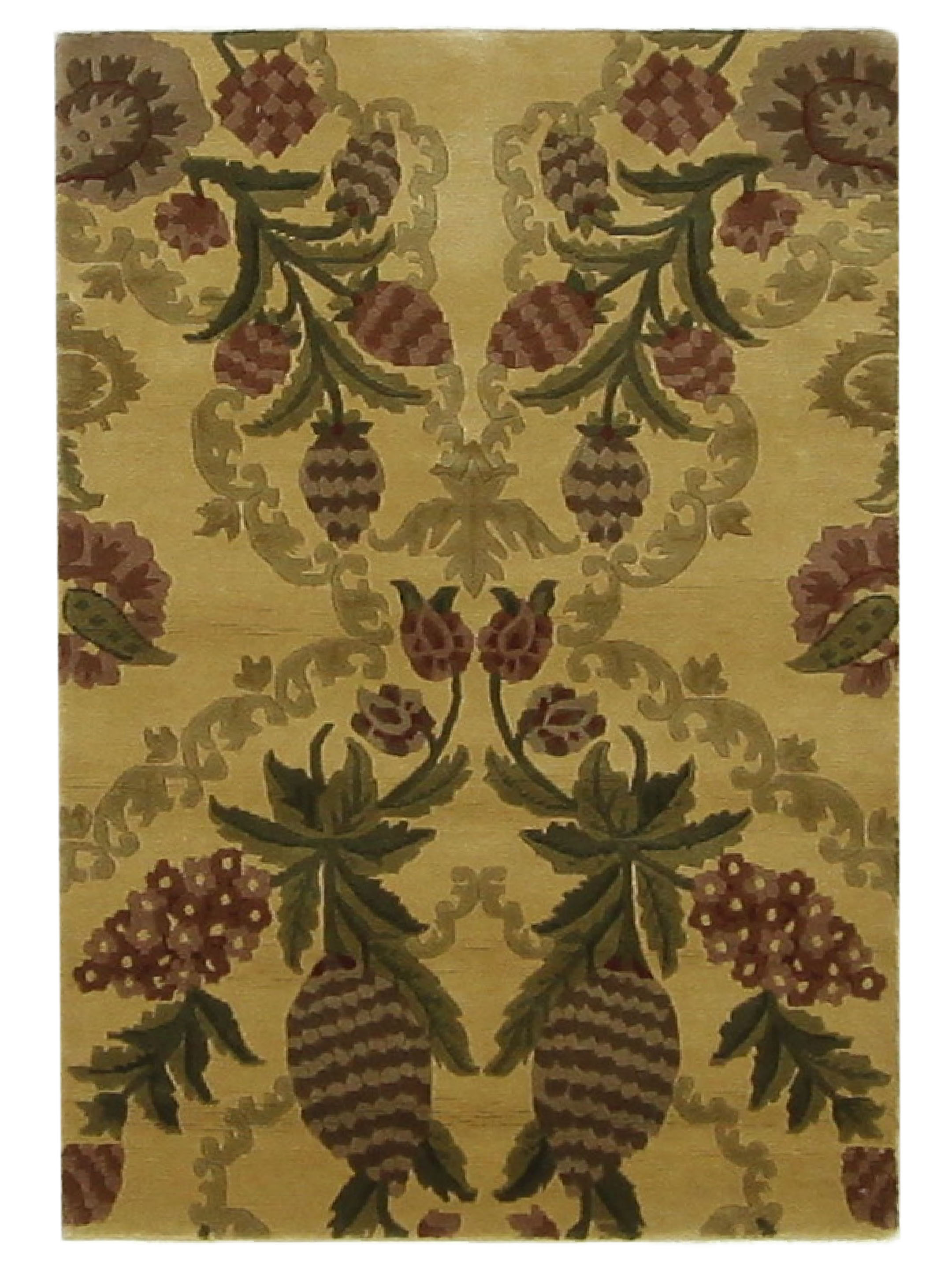 Gouri Ganga Hand Knotted Khaki 3x5