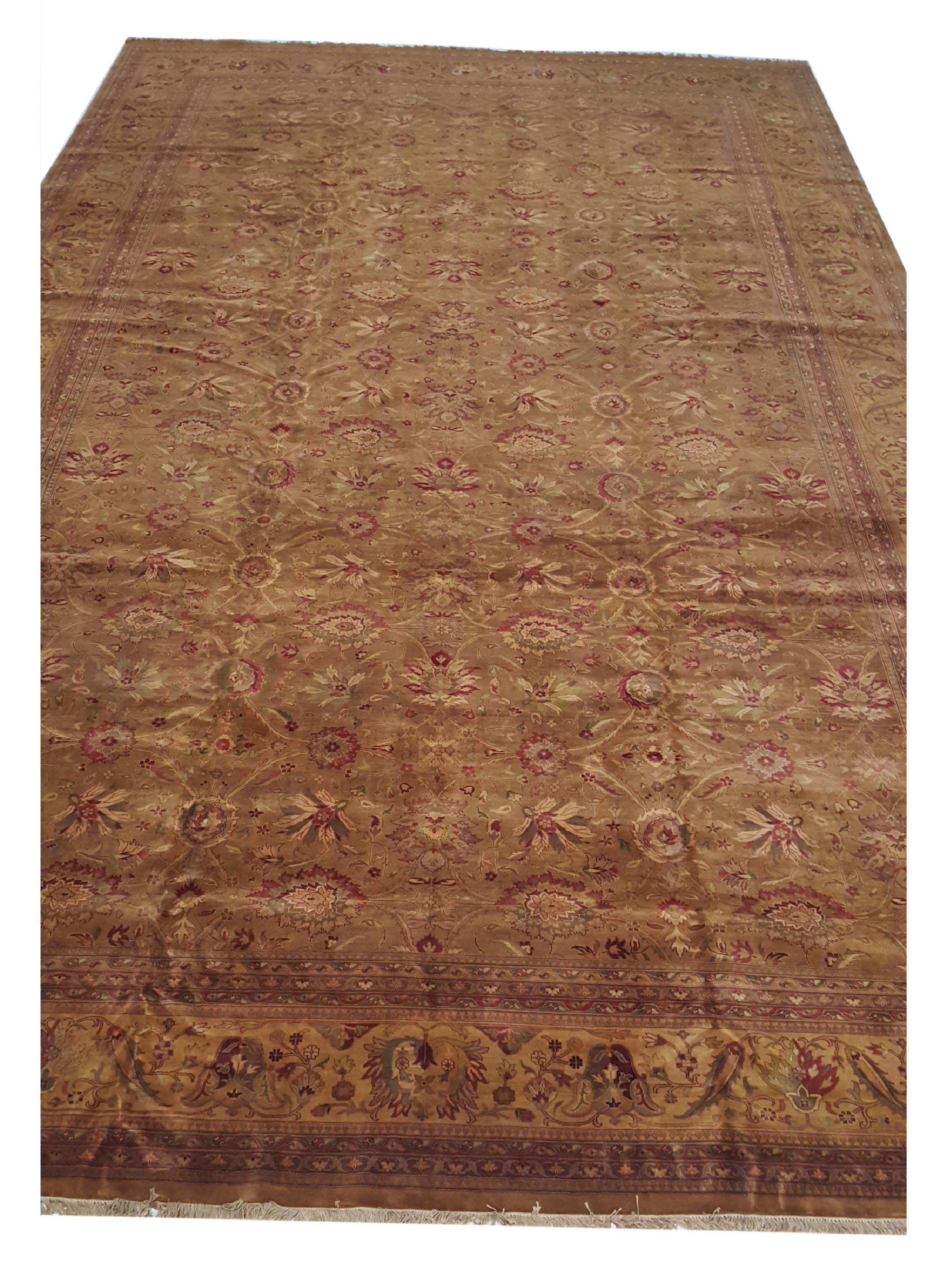 Agra Hand Knotted Brown 14x23 - Image 2 of 6