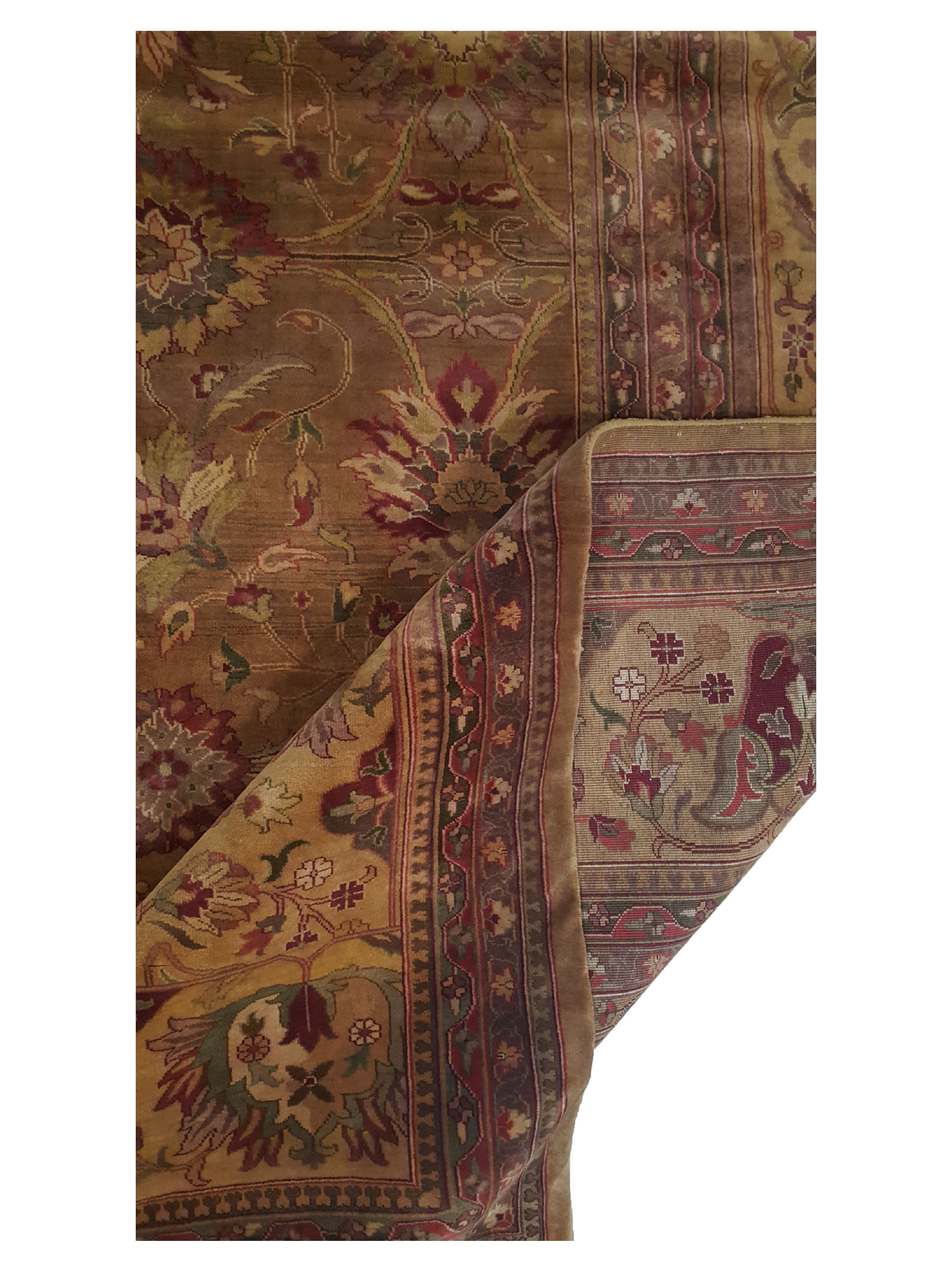 Agra Hand Knotted Brown 14x23 - Image 3 of 6