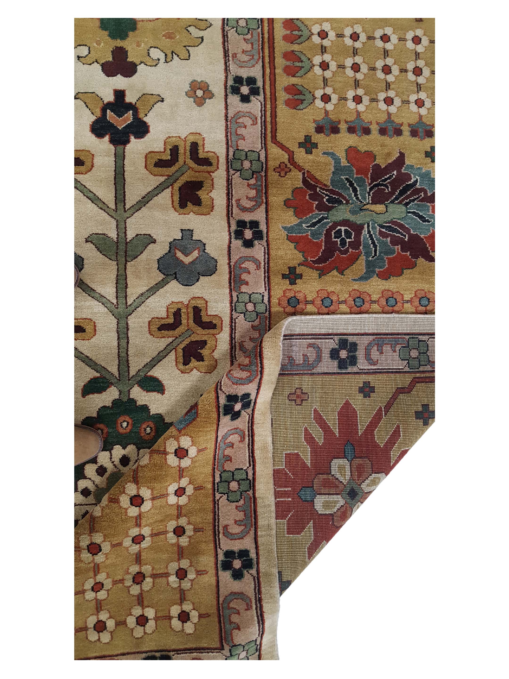 Tribal Hand Knotted Ivory 15x26 - Image 3 of 6
