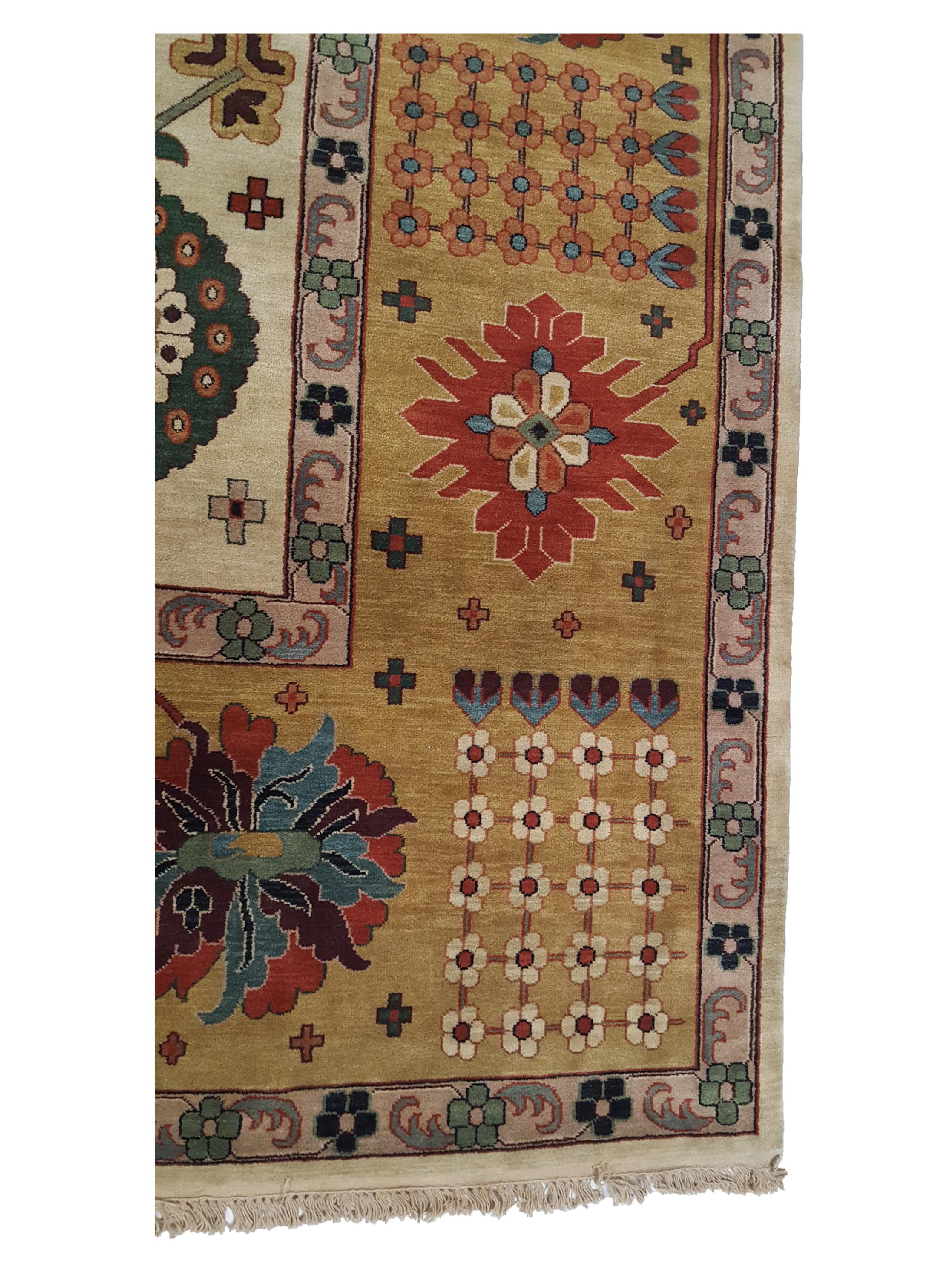 Tribal Hand Knotted Ivory 15x26 - Image 4 of 6