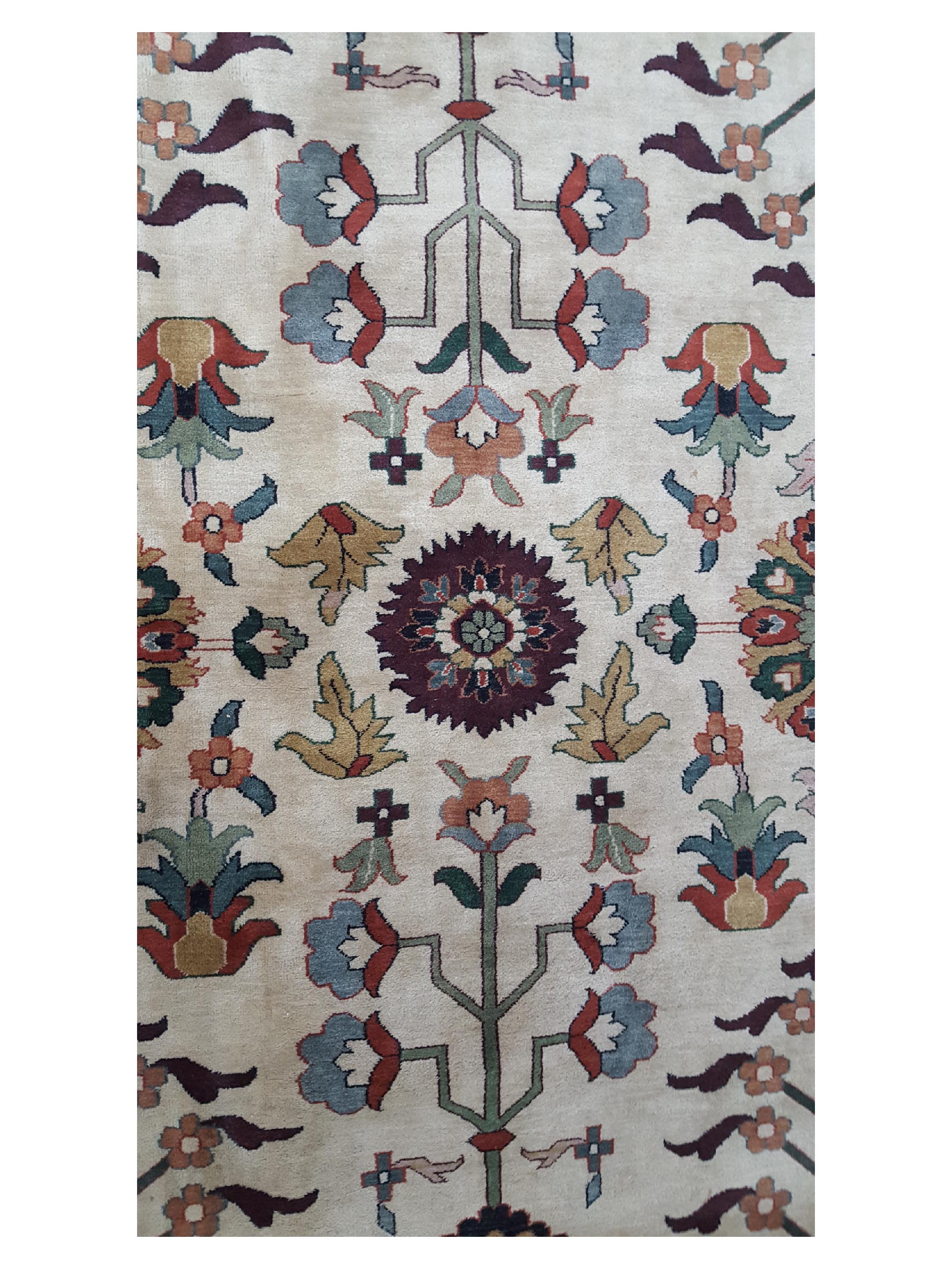 Tribal Hand Knotted Ivory 15x26 - Image 5 of 6