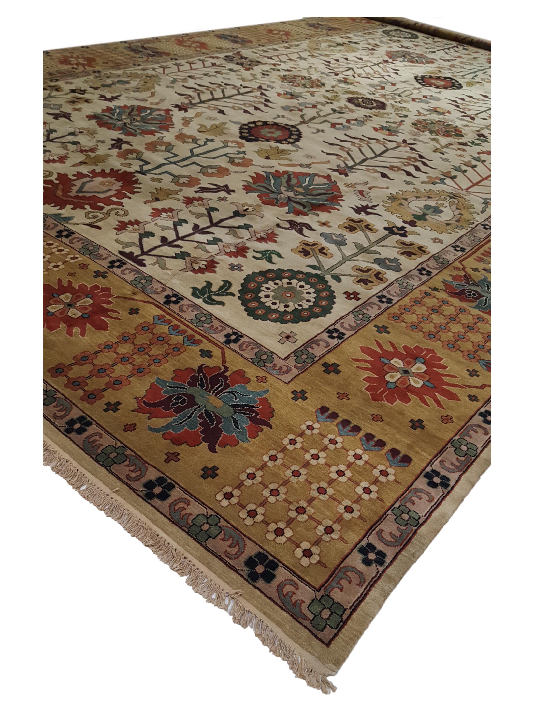Tribal Hand Knotted Ivory 15x26 - Image 6 of 6