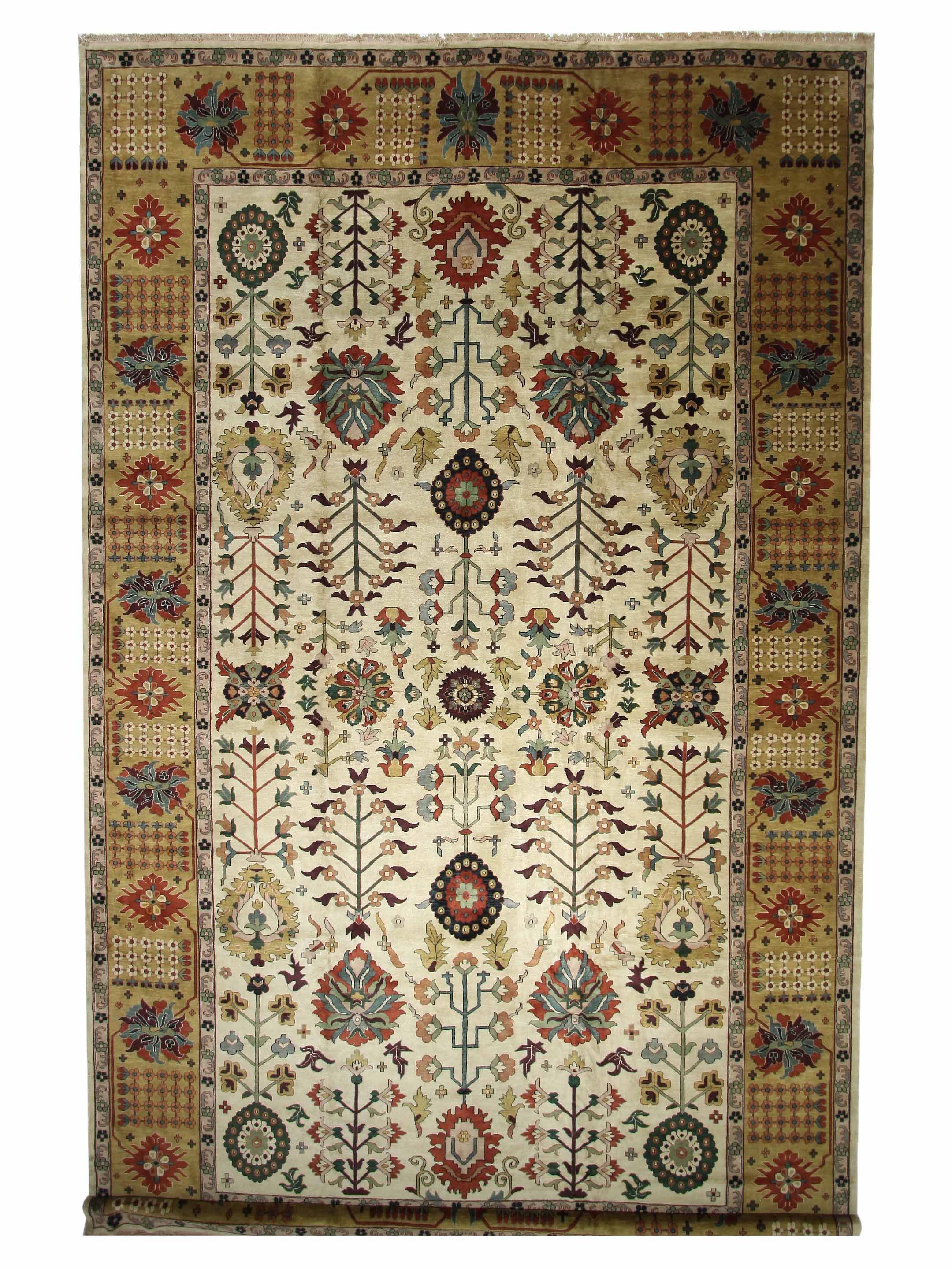 Tribal Hand Knotted Ivory 15x26