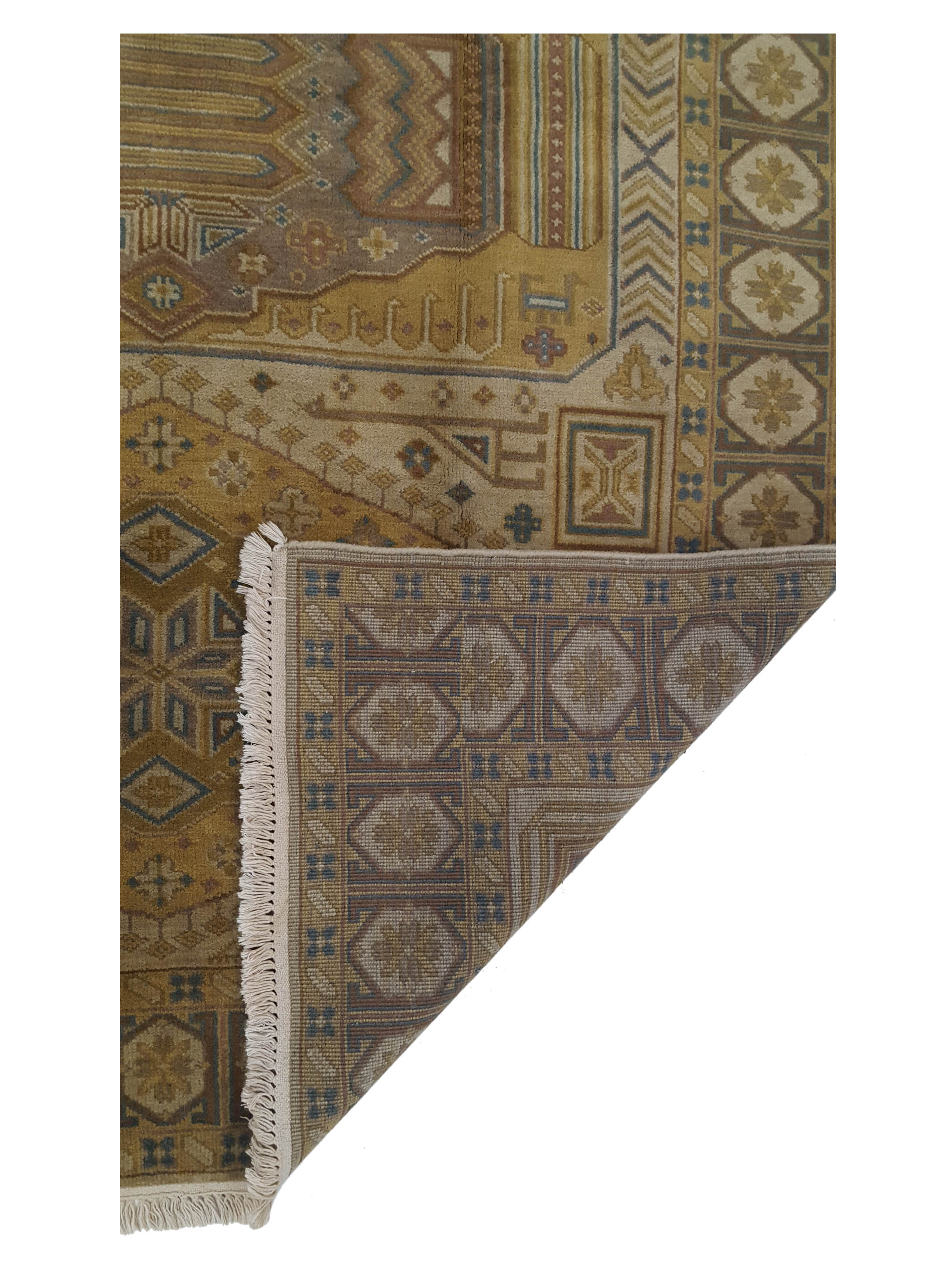 Tribal Hand Knotted Gold 5x8 - Image 3 of 6