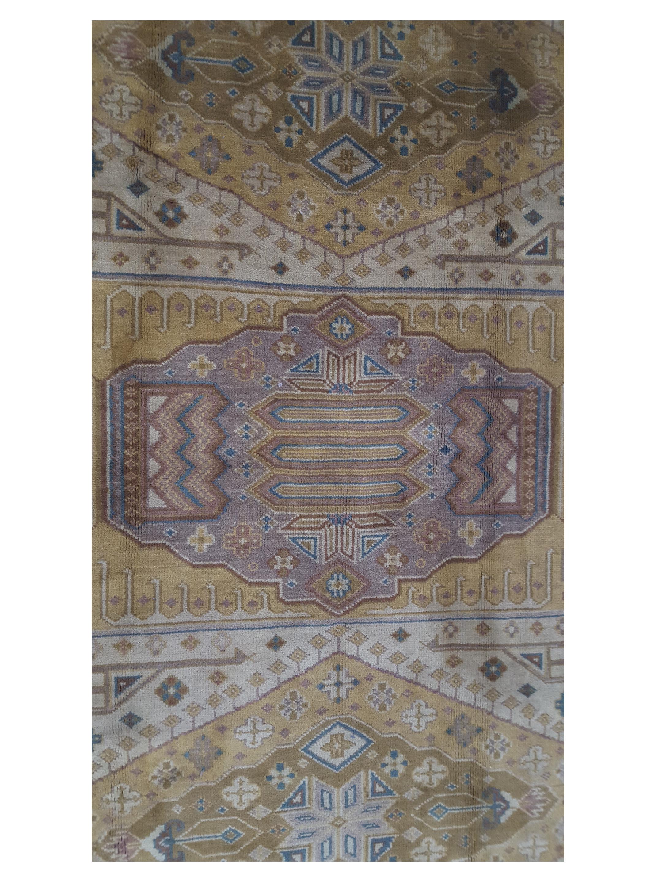 Tribal Hand Knotted Gold 5x8 - Image 5 of 6