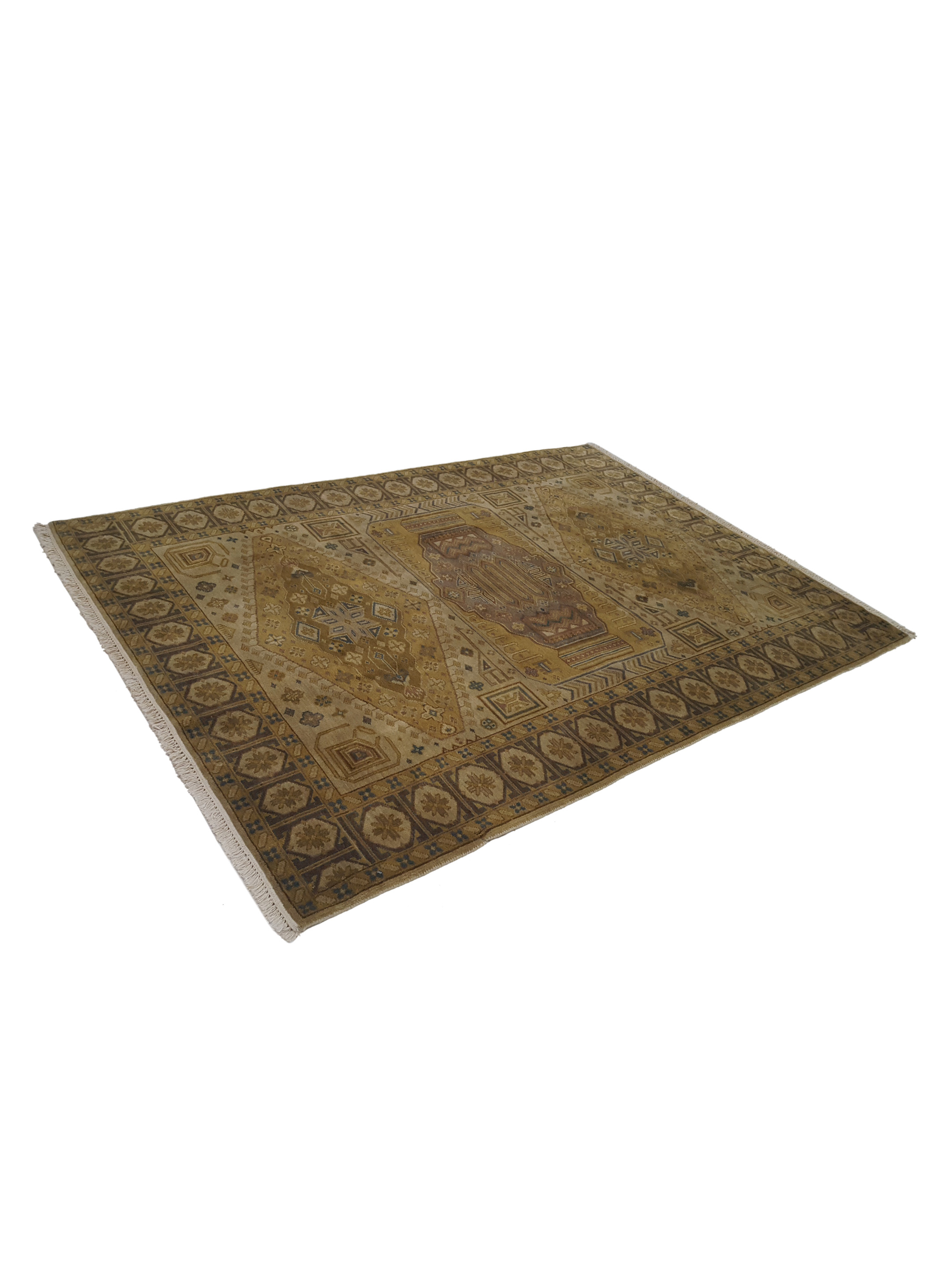 Tribal Hand Knotted Gold 5x8 - Image 6 of 6