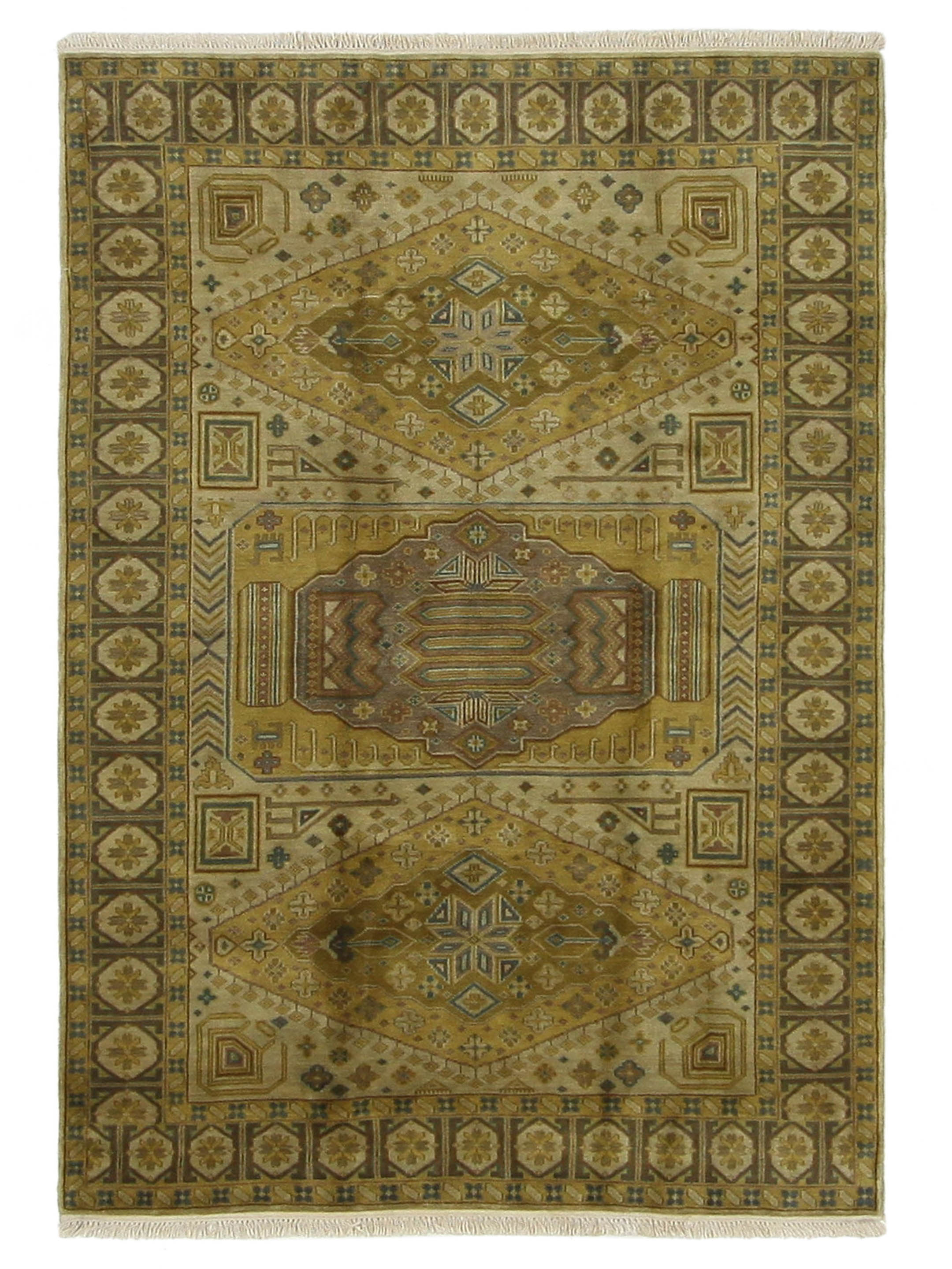 Tribal Hand Knotted Gold 5x8