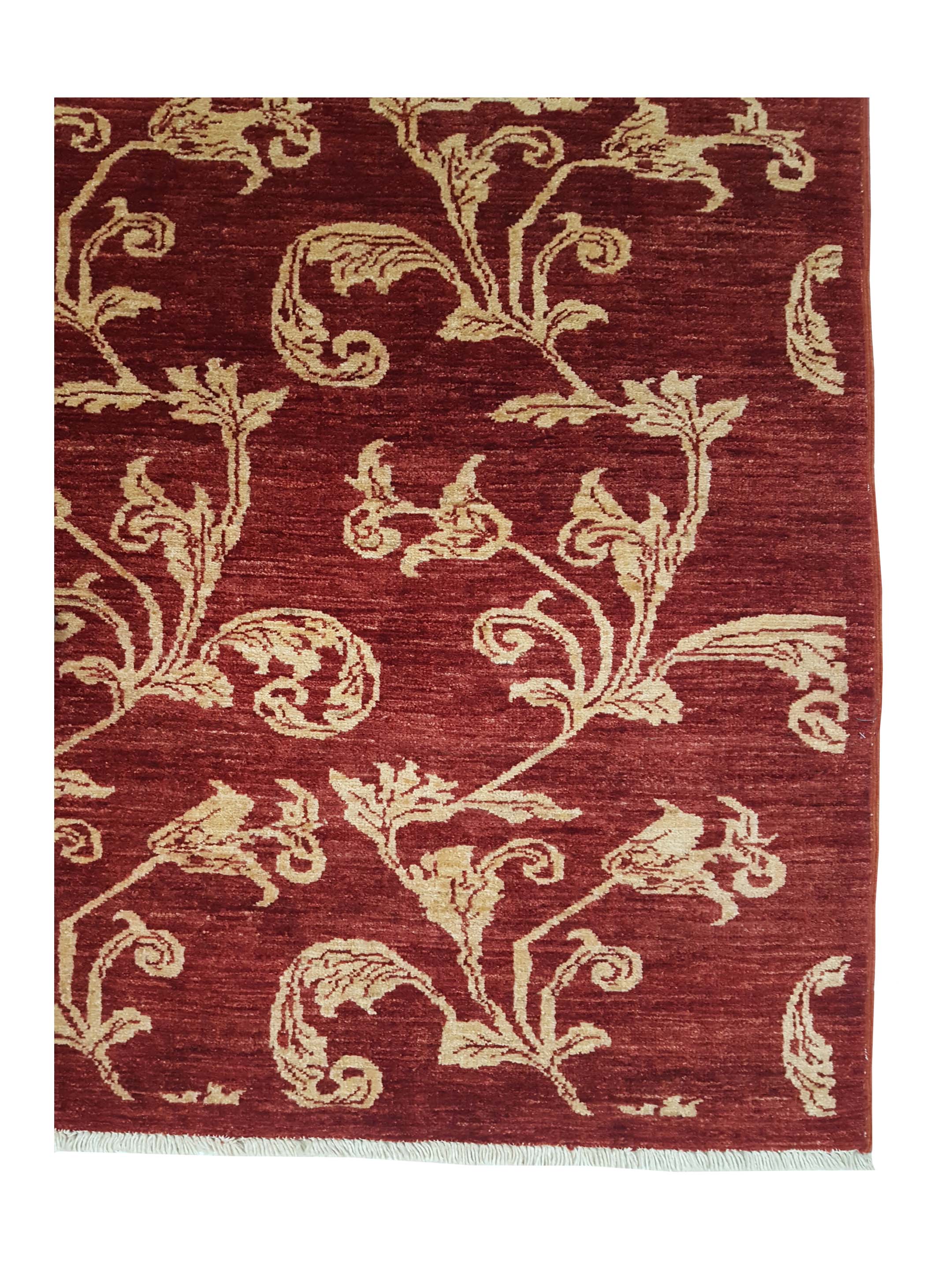 Ziegler Hand Knotted Burgundy 6x9 - Image 4 of 7