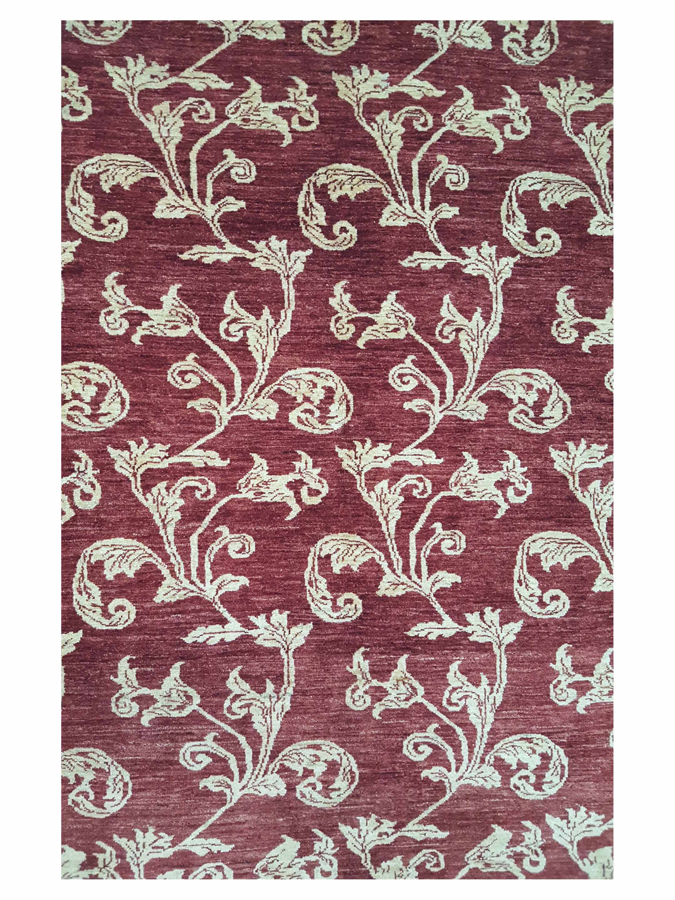 Ziegler Hand Knotted Burgundy 6x9 - Image 5 of 7