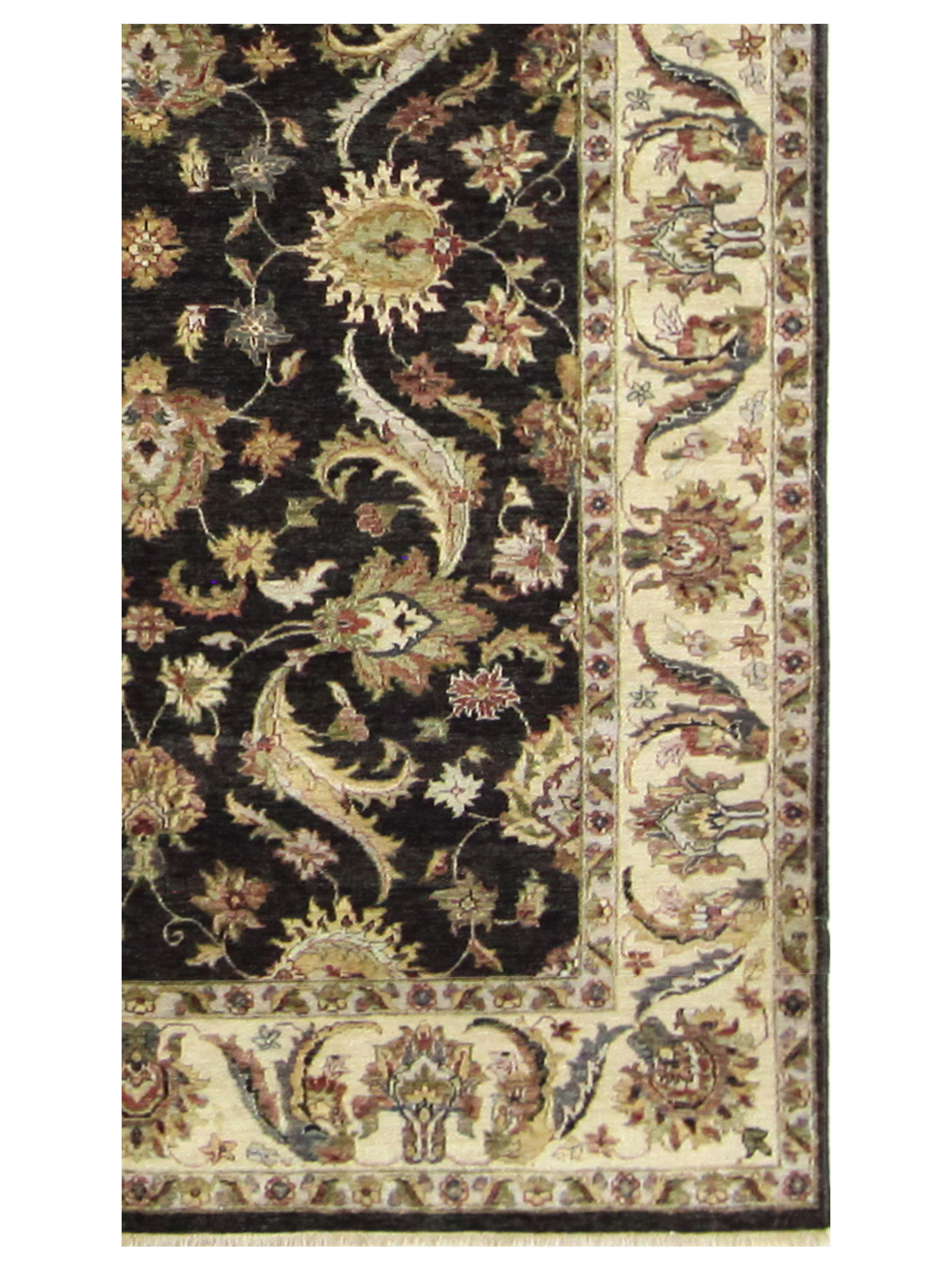 Agra Hand Knotted Black 6x9 - Image 3 of 5