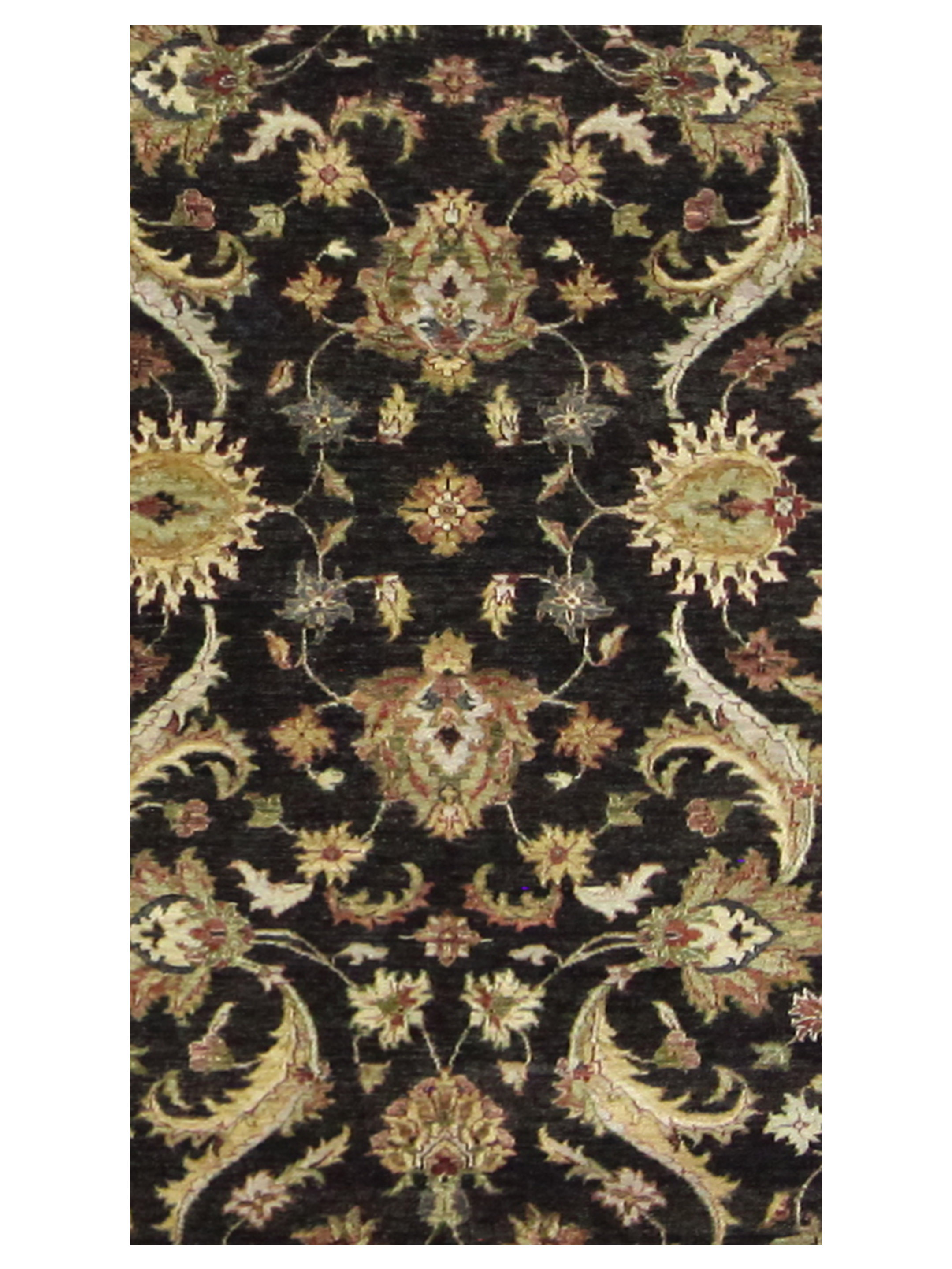 Agra Hand Knotted Black 6x9 - Image 4 of 5