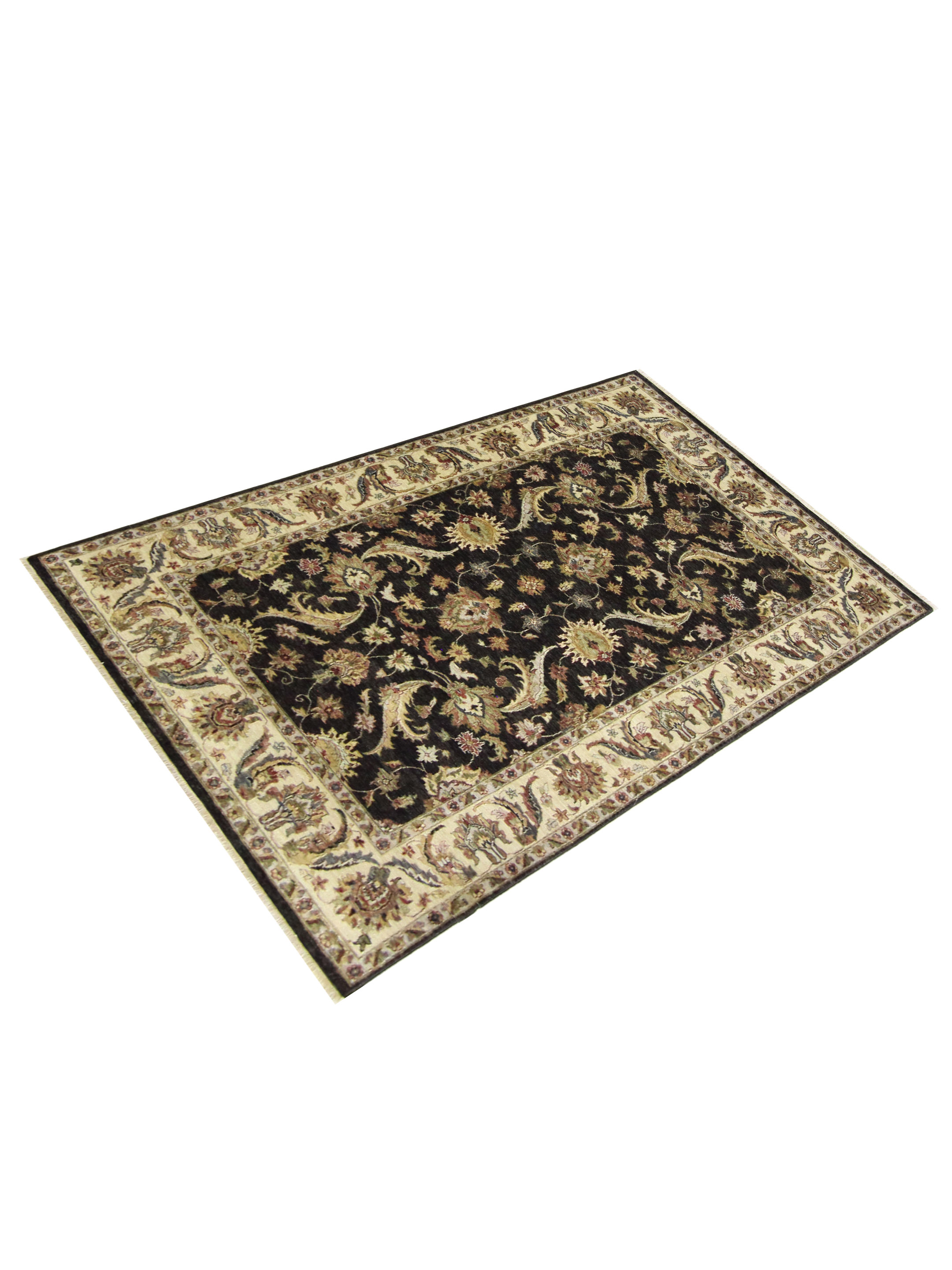 Agra Hand Knotted Black 6x9 - Image 5 of 5