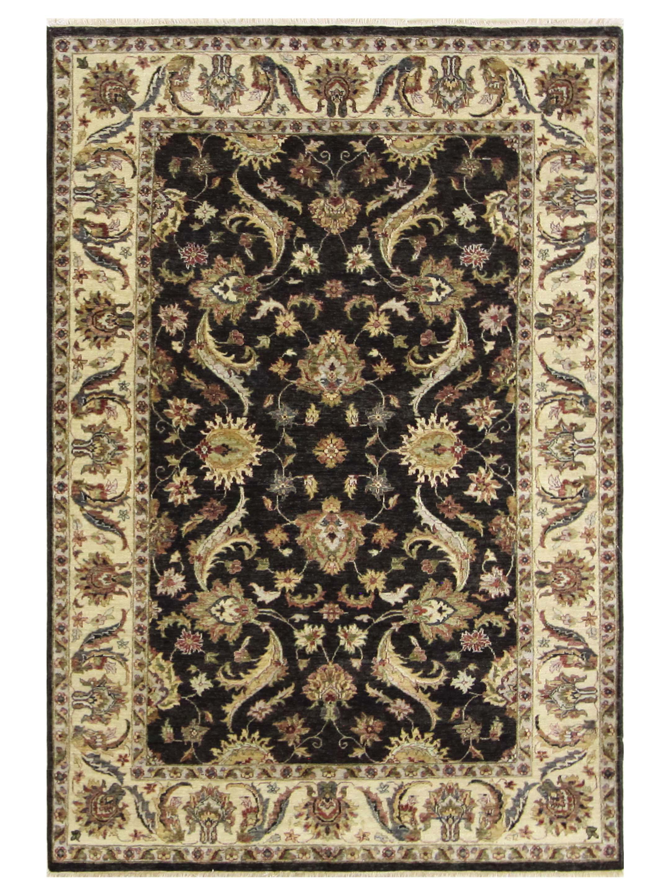Agra Hand Knotted Black 6x9