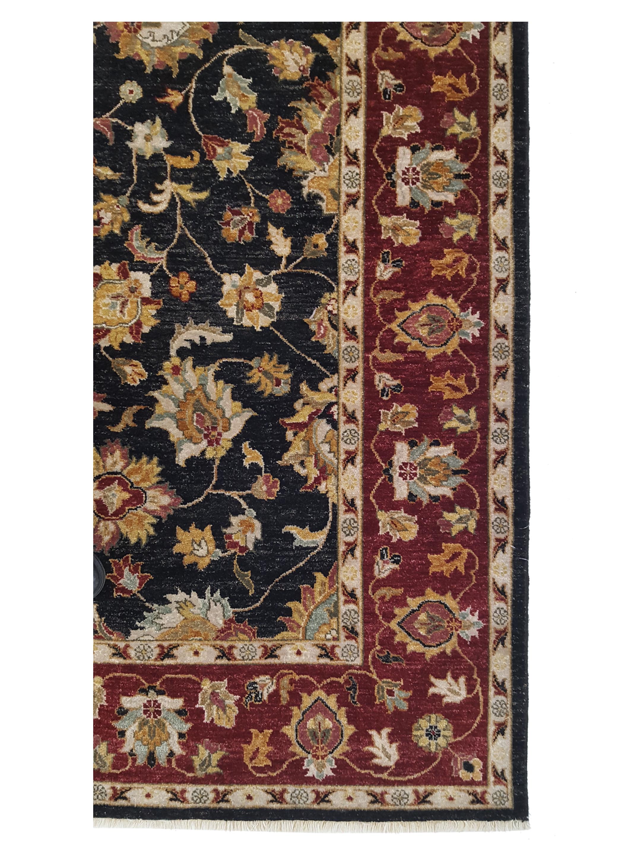 Agra Hand Knotted Black 6x9 - Image 4 of 6