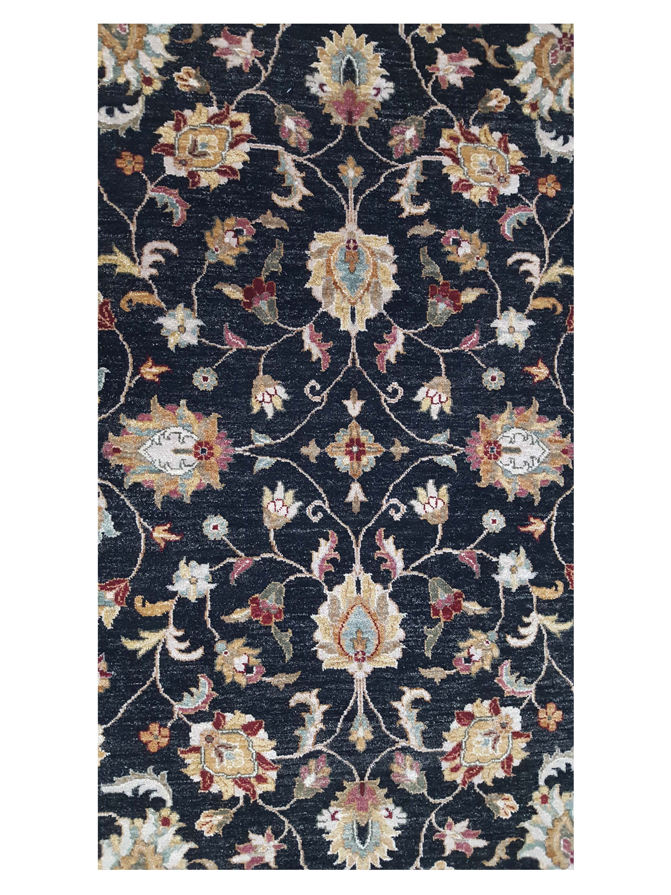 Agra Hand Knotted Black 6x9 - Image 5 of 6
