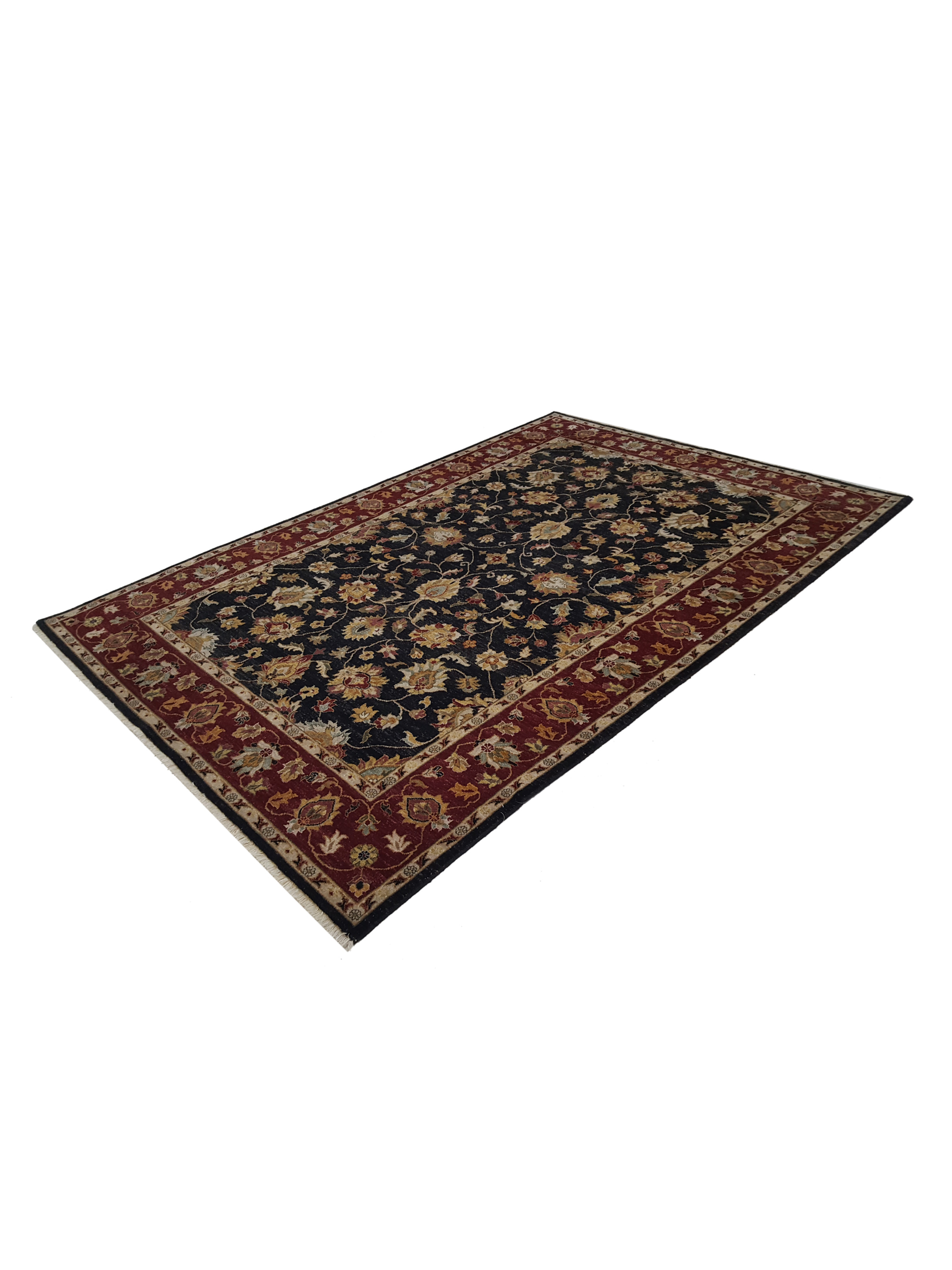 Agra Hand Knotted Black 6x9 - Image 6 of 6