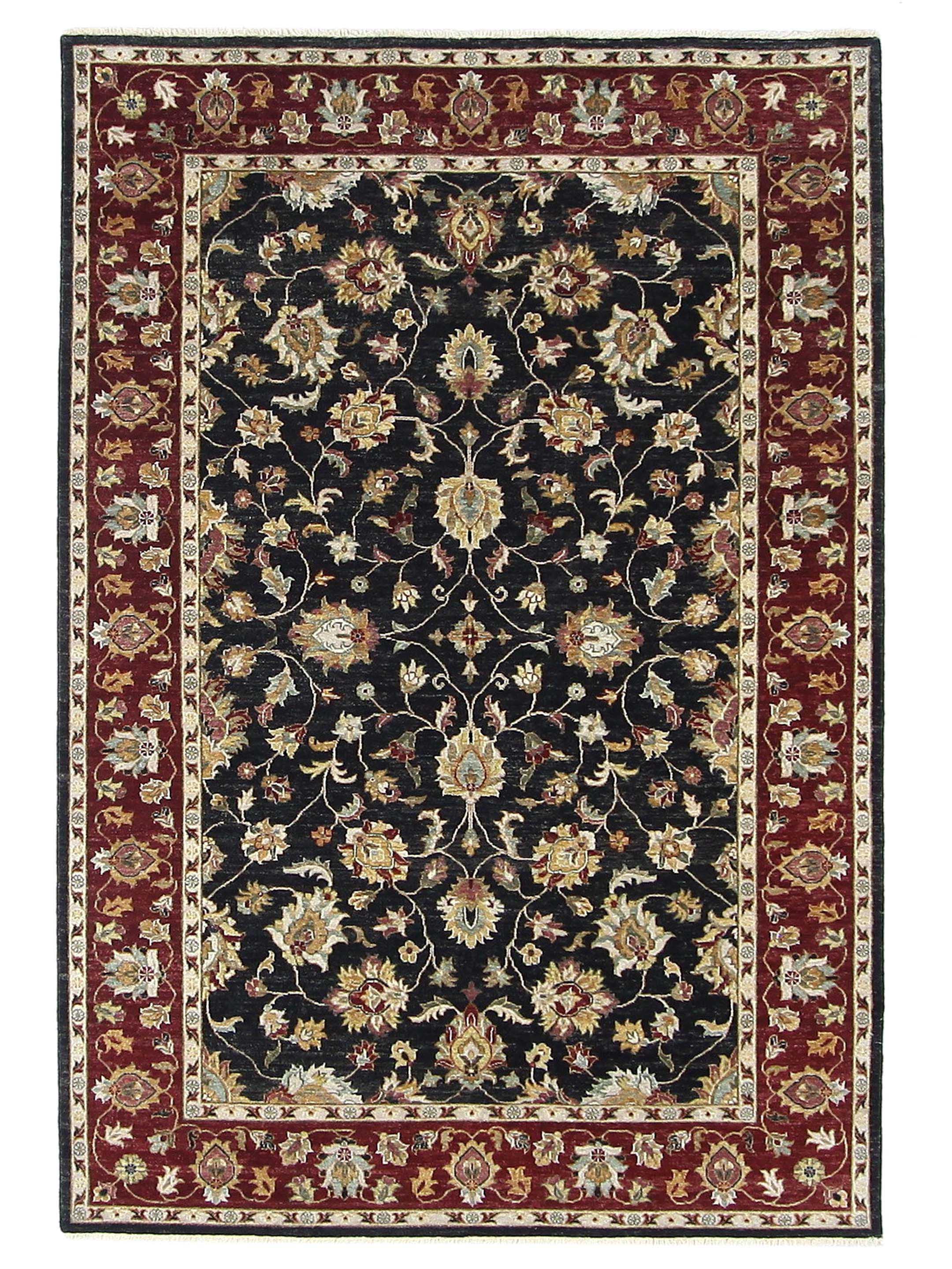 Agra Hand Knotted Black 6x9