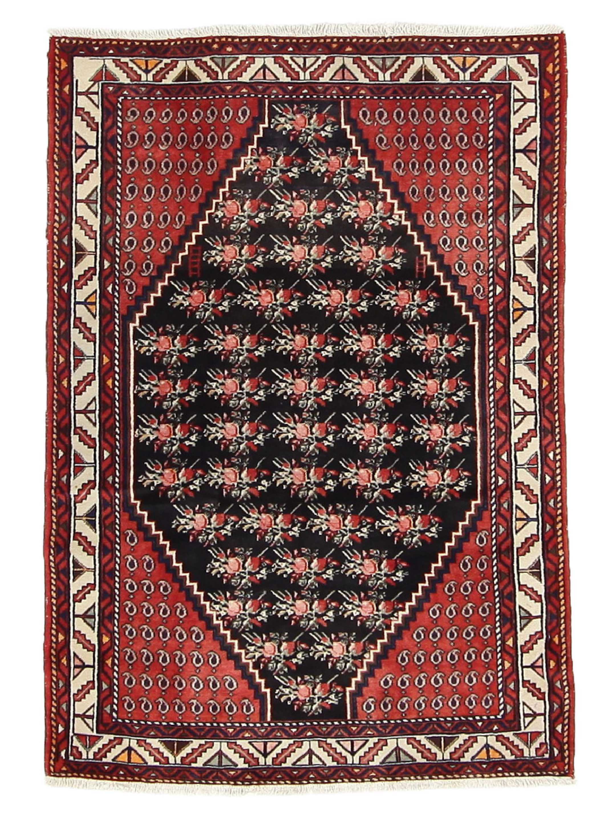 Angles Hand Knotted Red 5x7