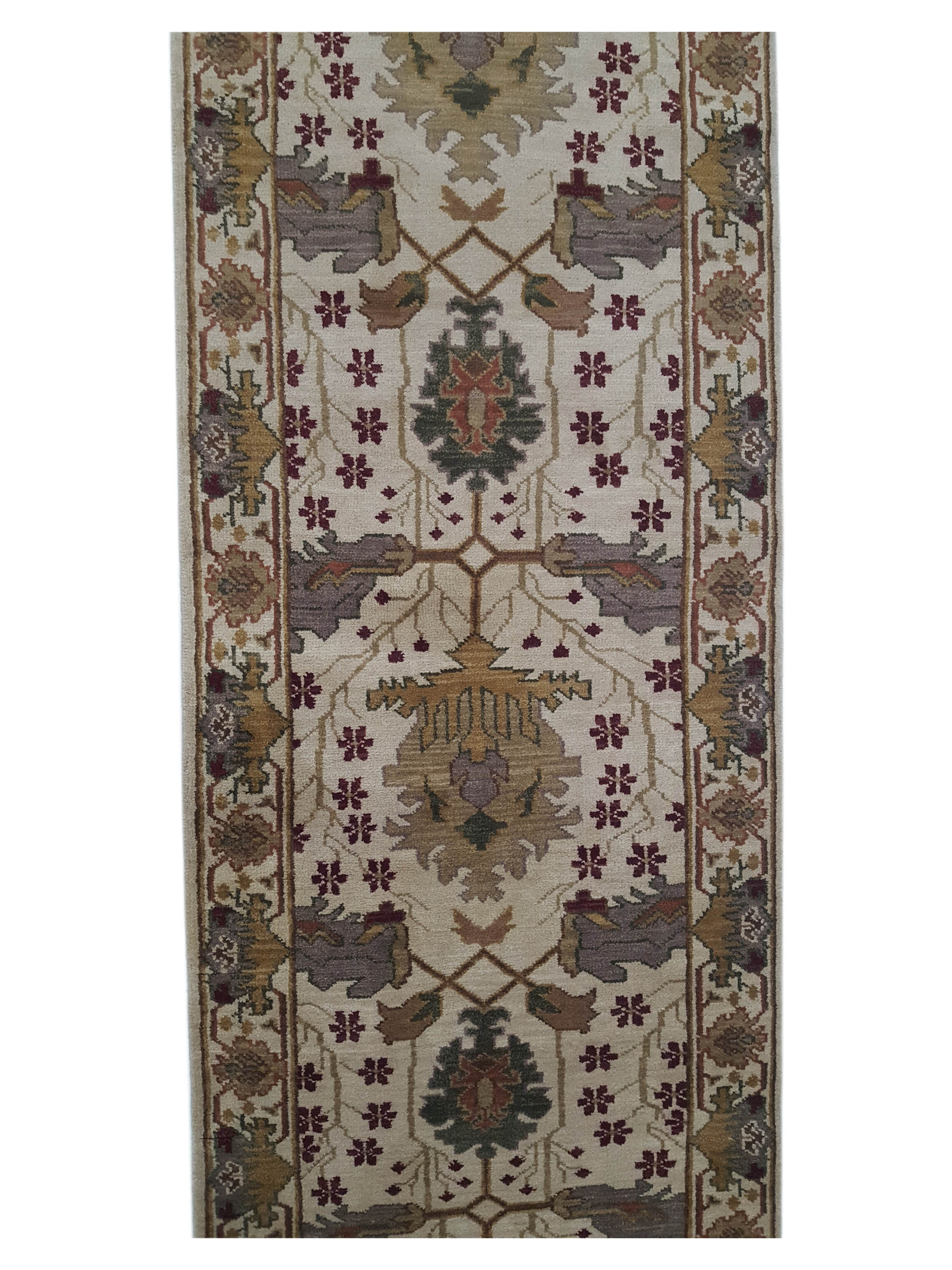 Tribal Hand Knotted Ivory 3x16 - Image 5 of 6