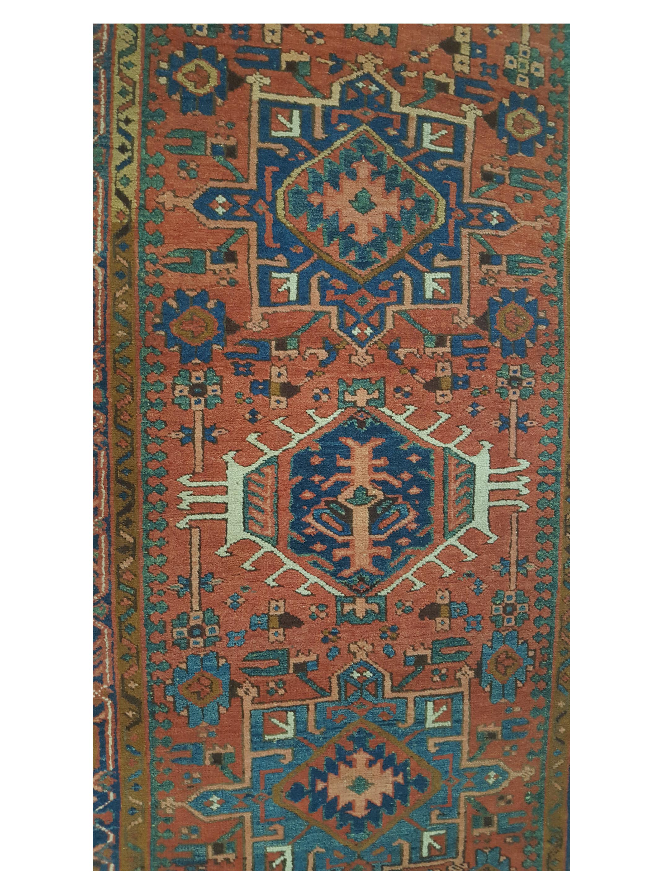 Antique Heriz Rust 4x11 - Image 5 of 6