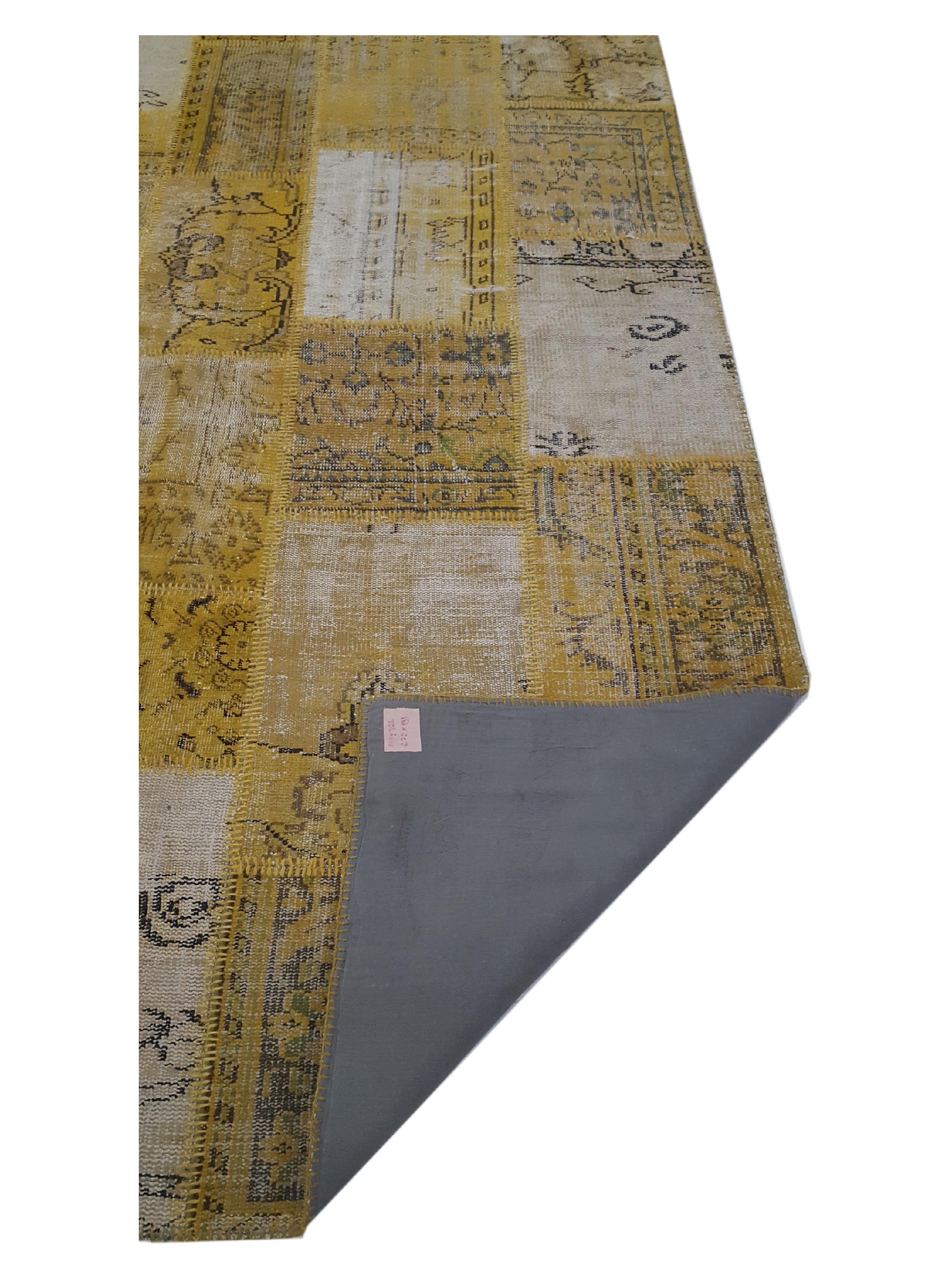 Patchwork Hand Knotted Gold 6x9 - Image 3 of 6