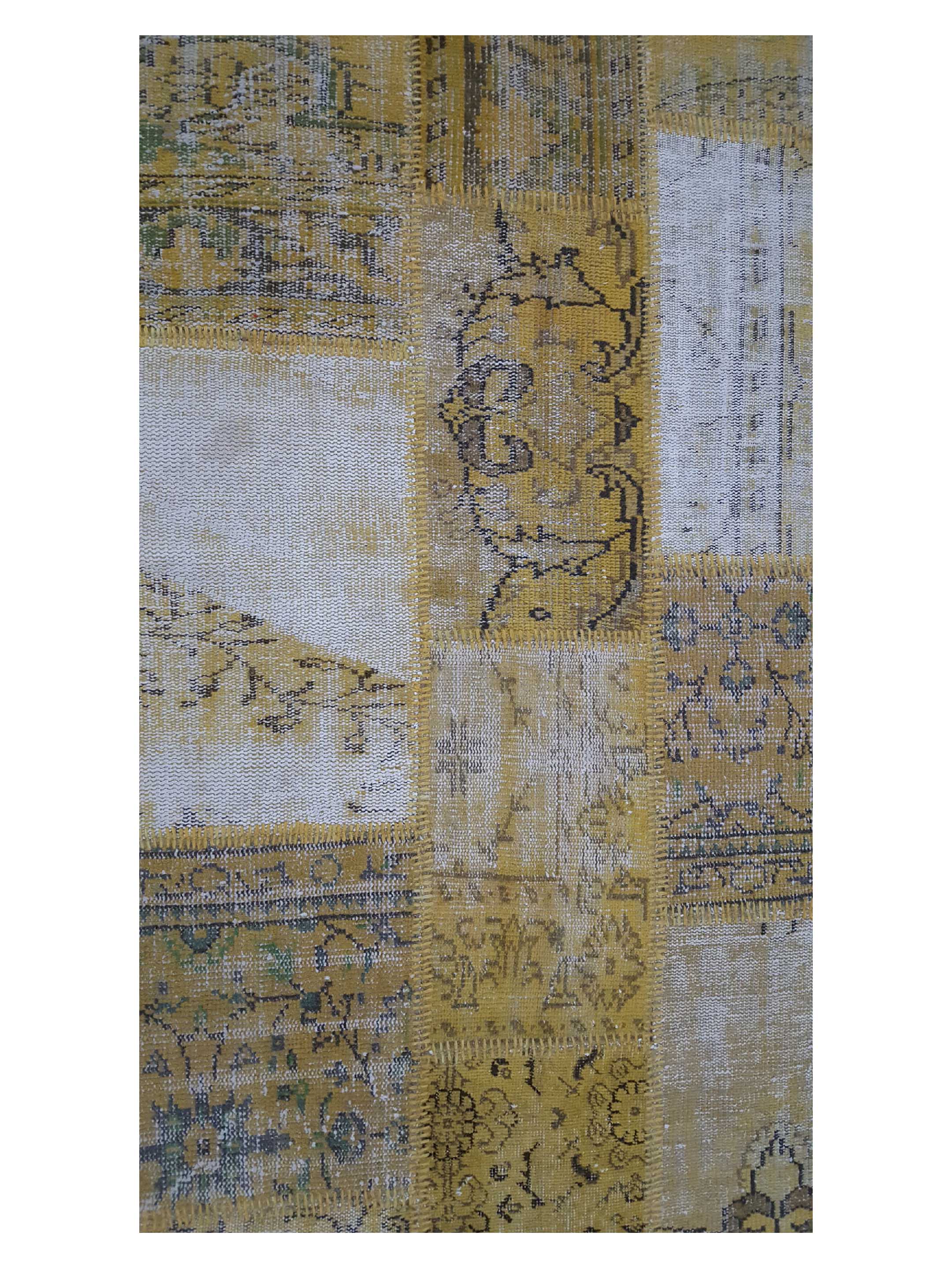 Patchwork Hand Knotted Gold 6x9 - Image 5 of 6
