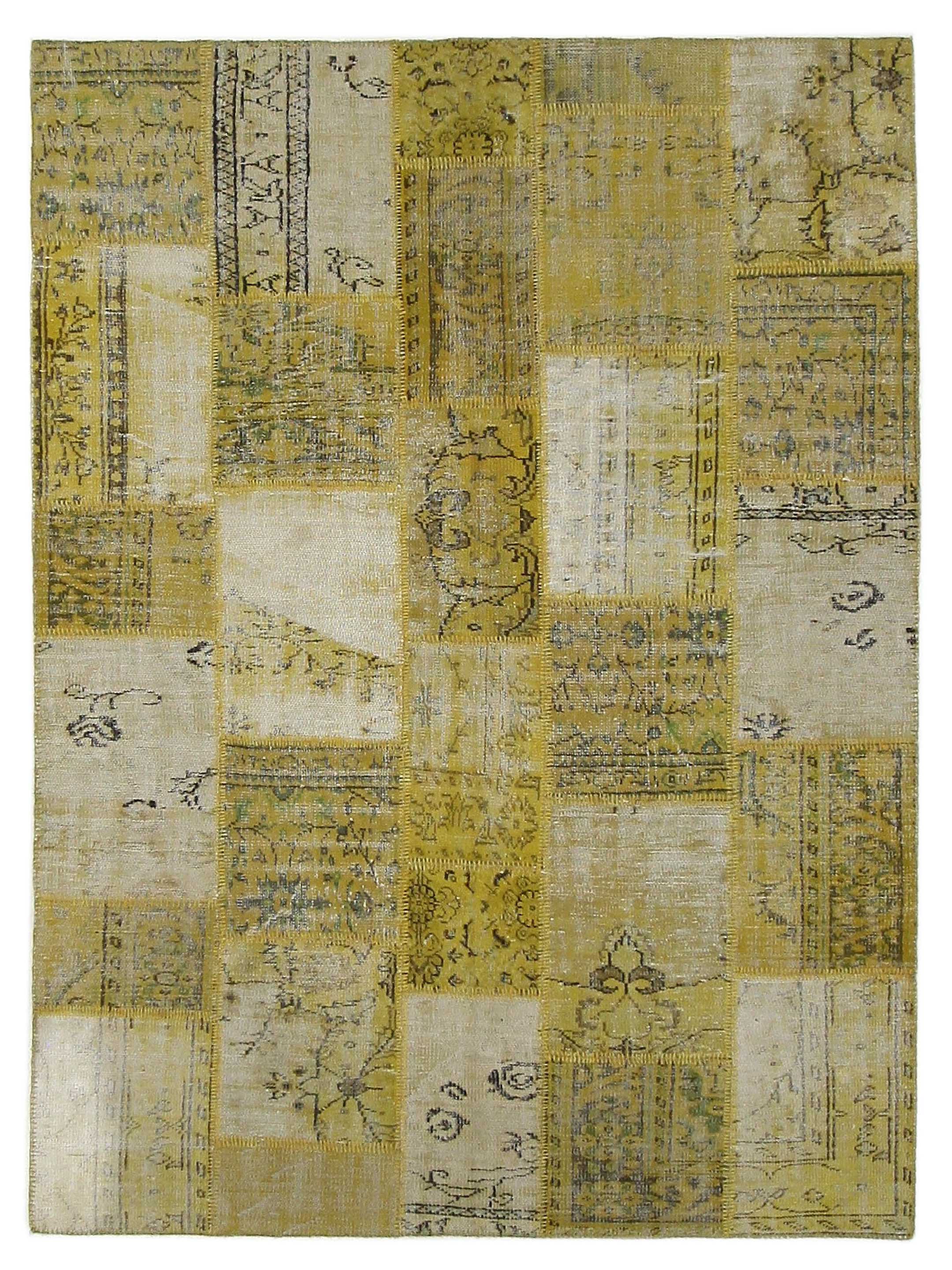 Patchwork Hand Knotted Gold 6x9