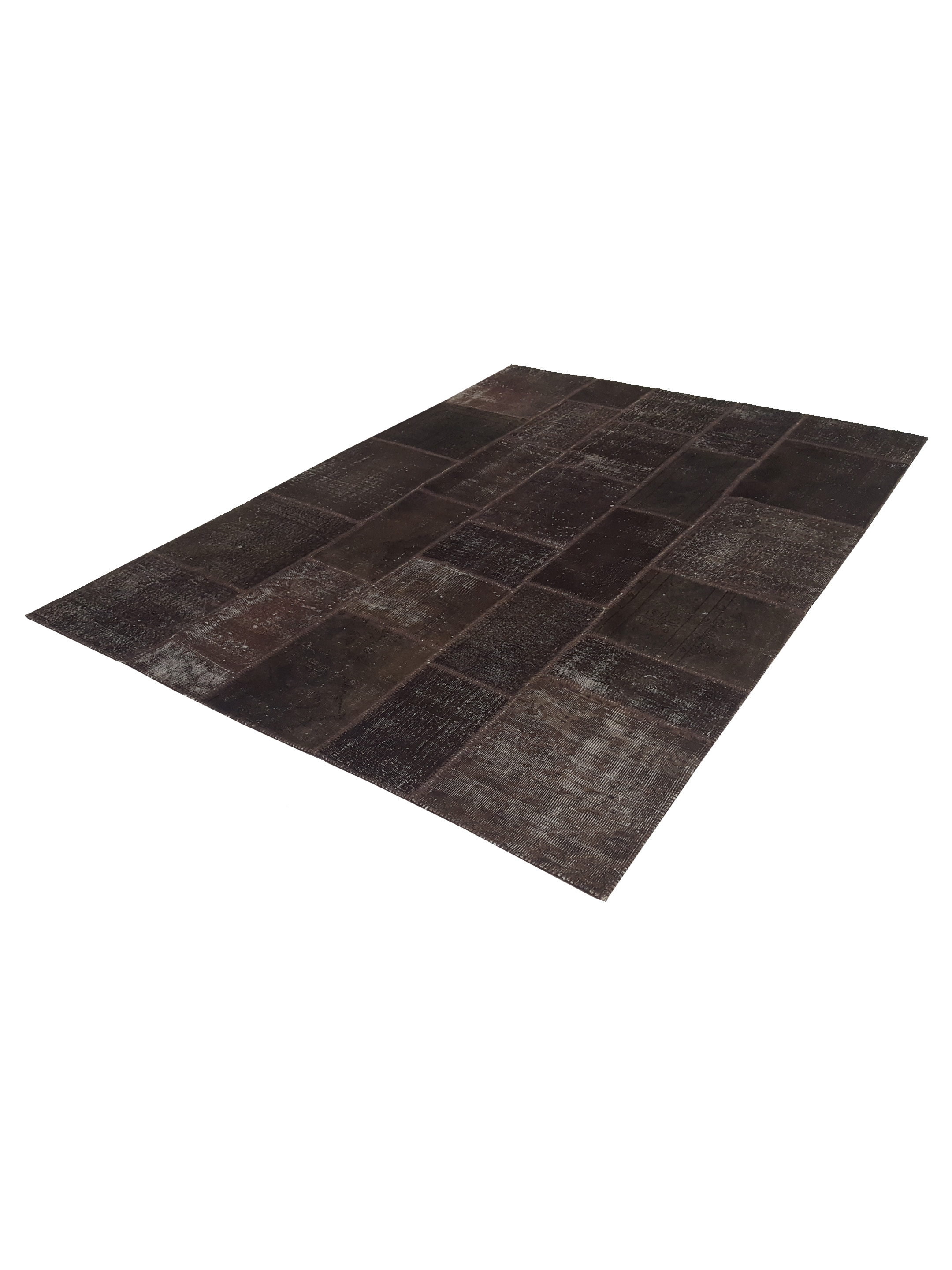 Patchwork Hand Knotted Brown 7x9 - Image 6 of 6