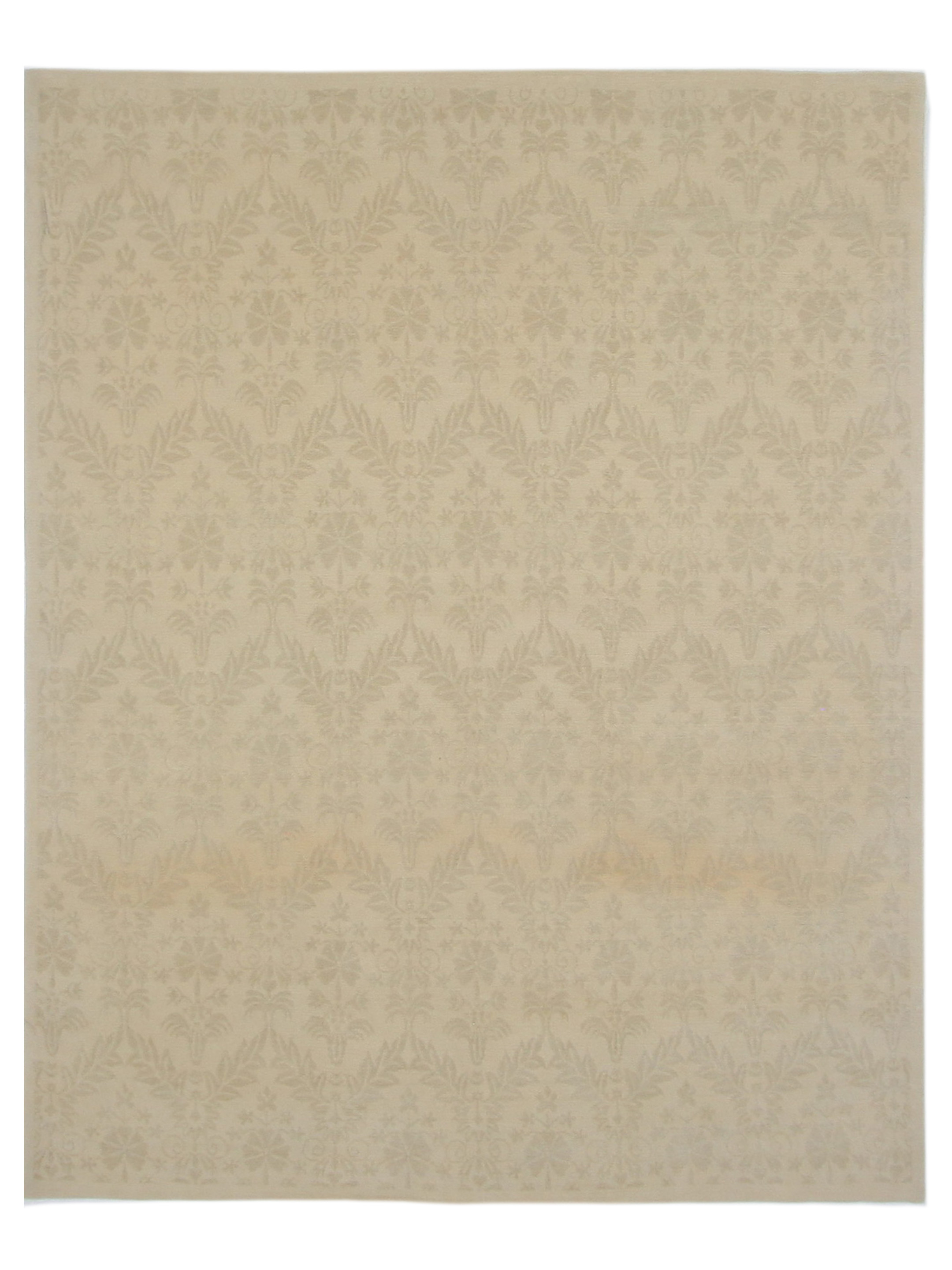 Wool and 20% Silk Hand Knotted Ivory 8x10