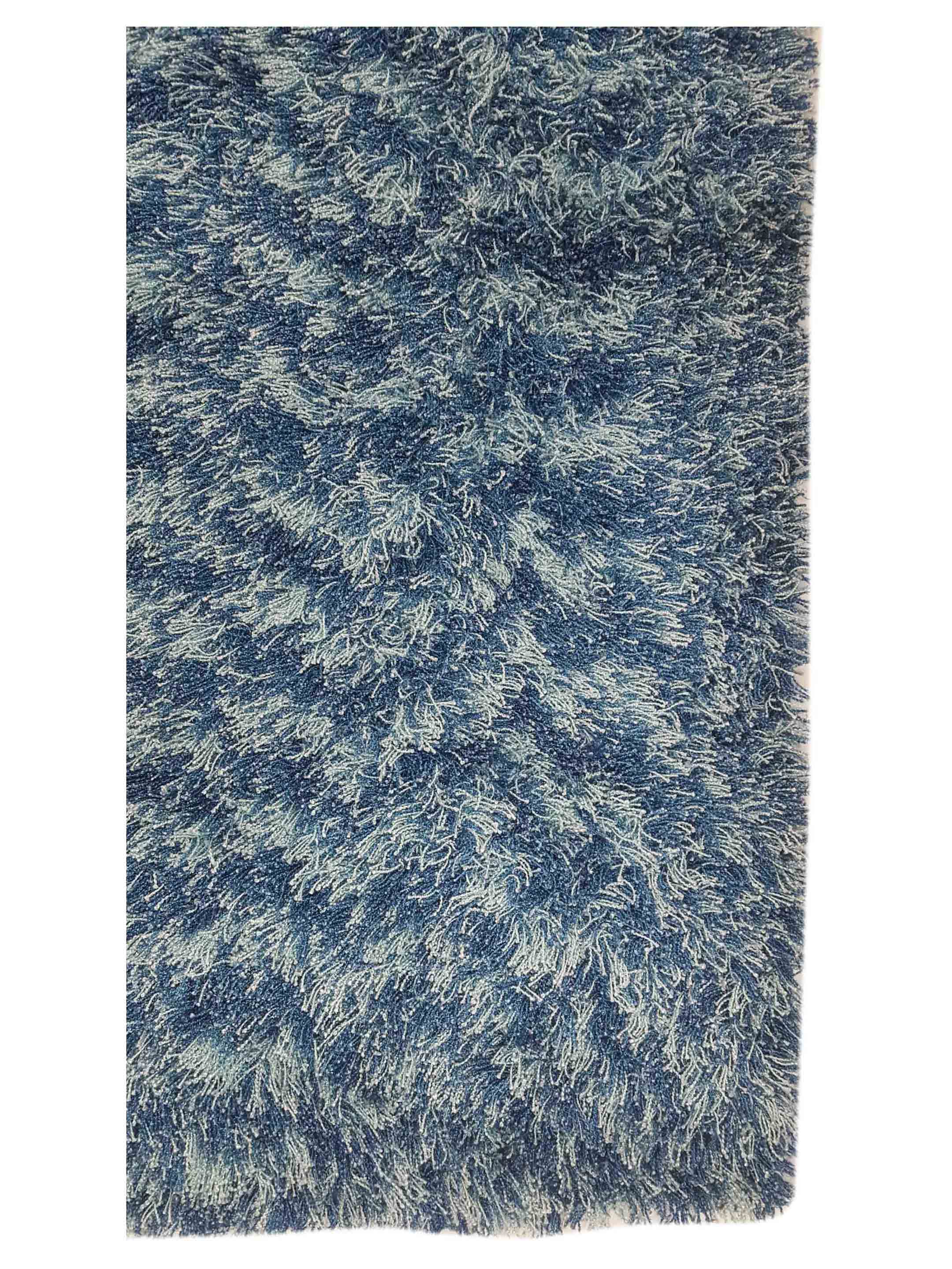 Shag Hand Woven Blue 8x10 - Image 4 of 6