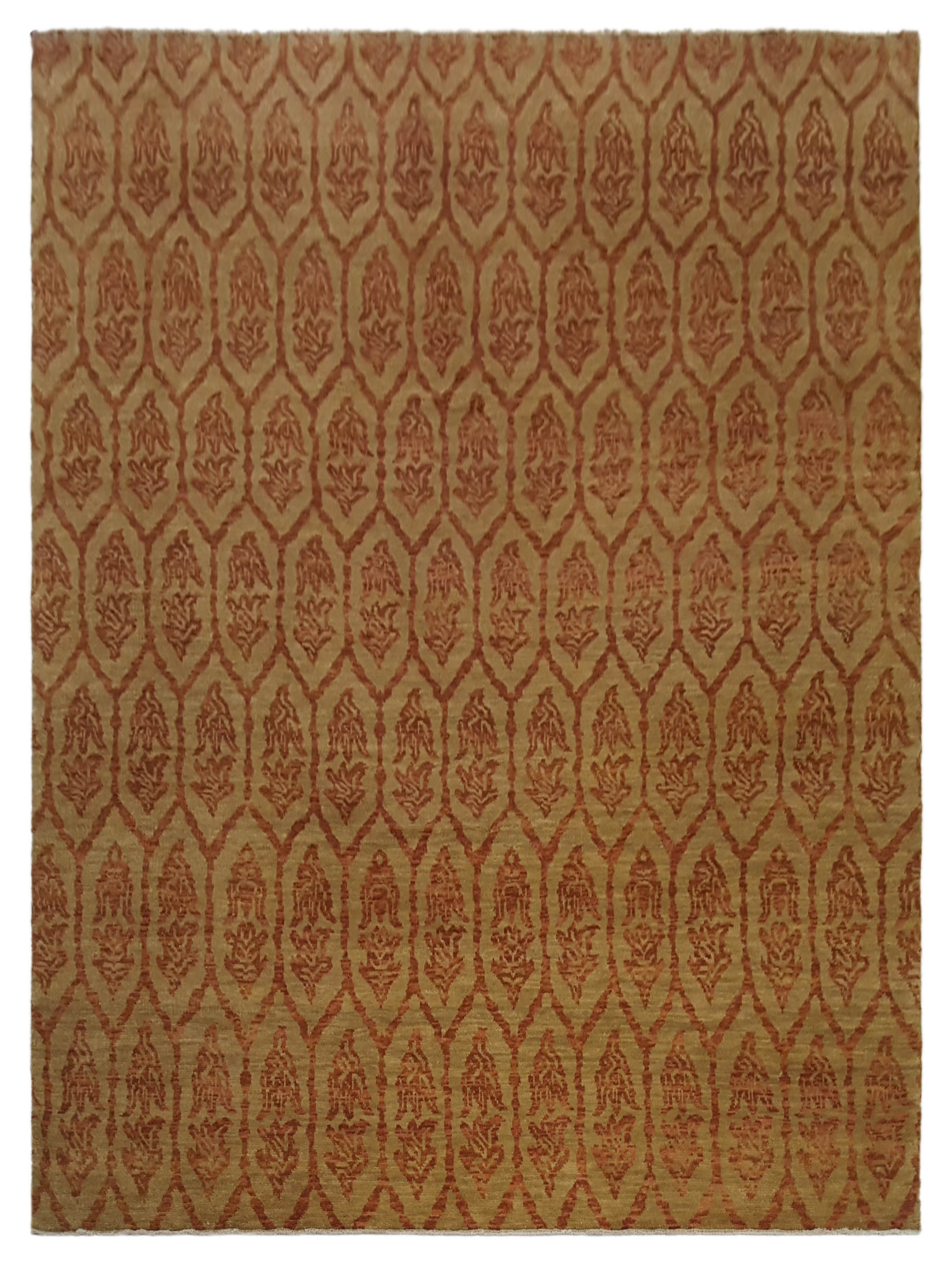 Ikat Hand Knotted Gold 8x10
