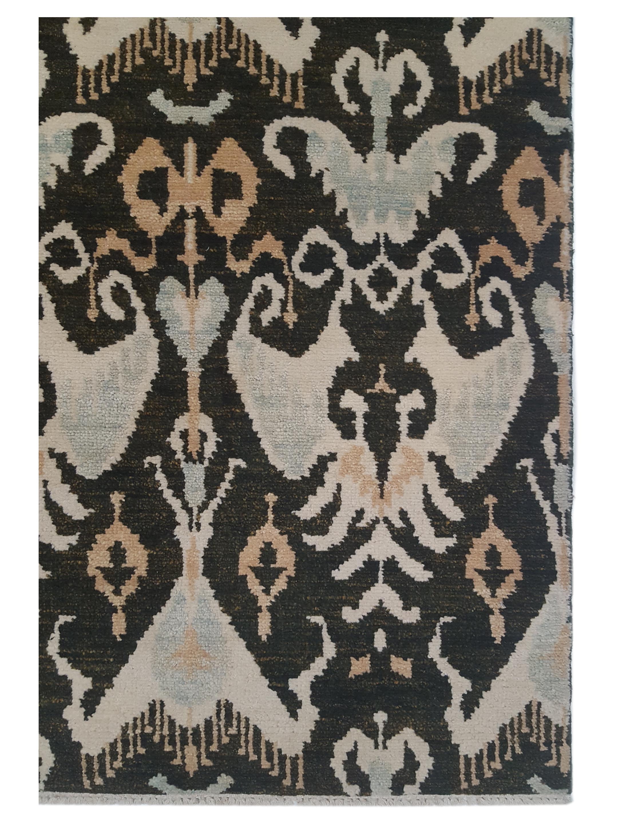 Ikat Hand Knotted Blue 8x10 - Image 3 of 5