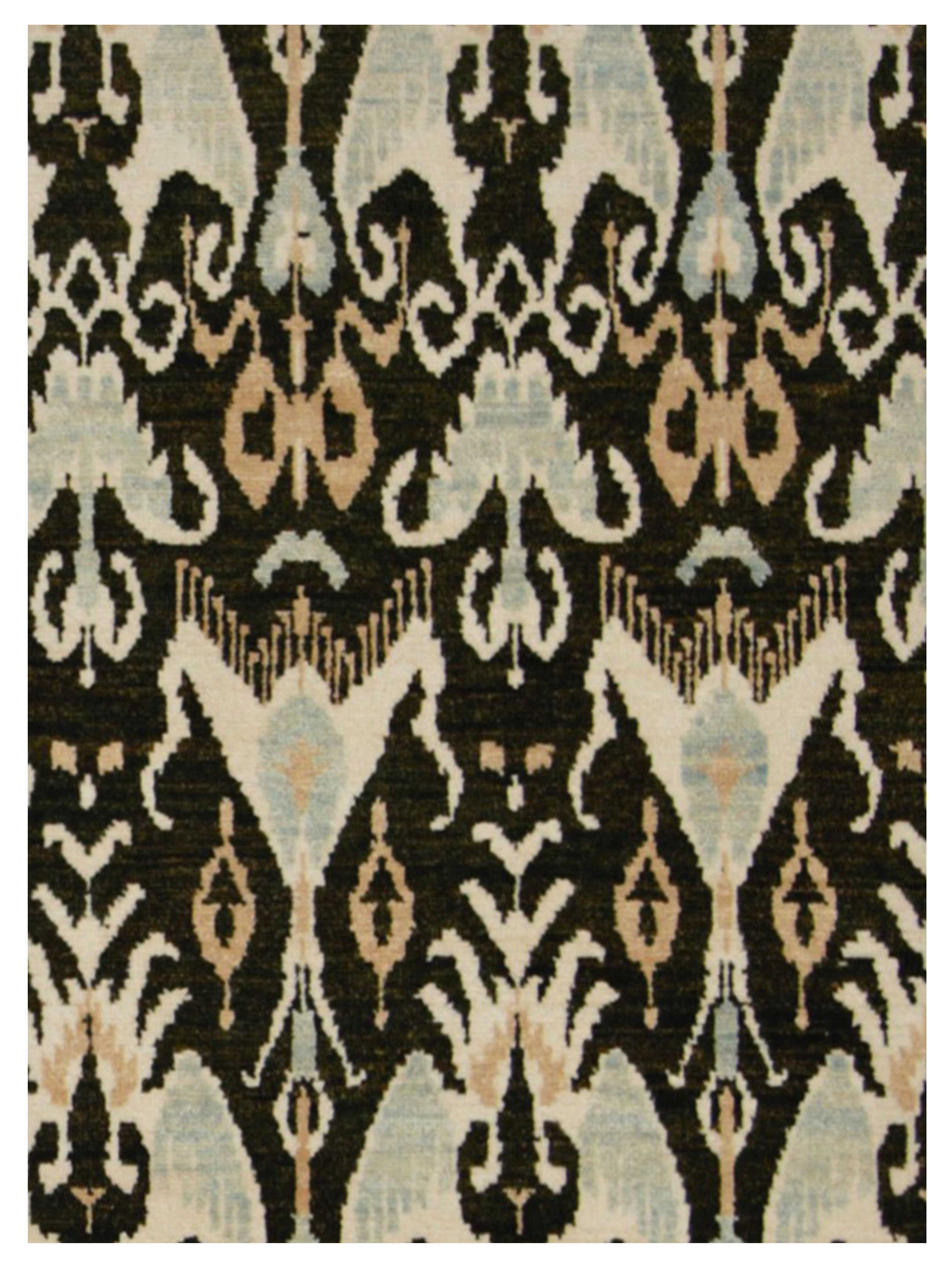 Ikat Hand Knotted Blue 8x10 - Image 4 of 5