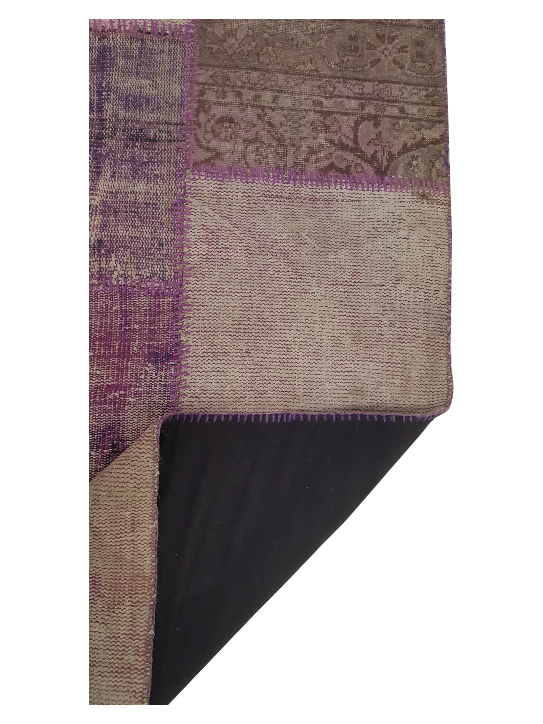 Patchwork Hand Knotted Purple 8x11 - Image 3 of 6