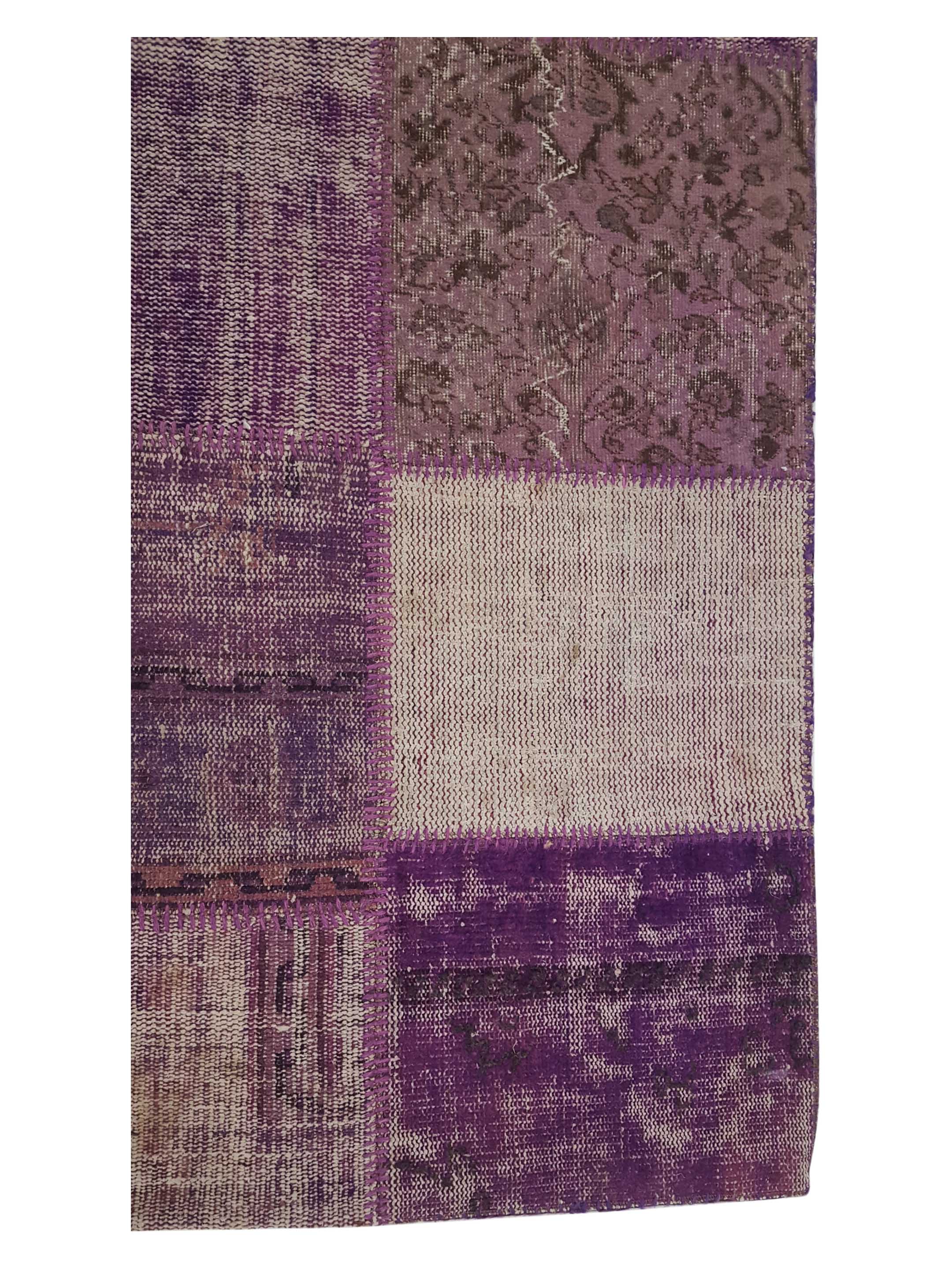 Patchwork Hand Knotted Purple 8x11 - Image 4 of 6