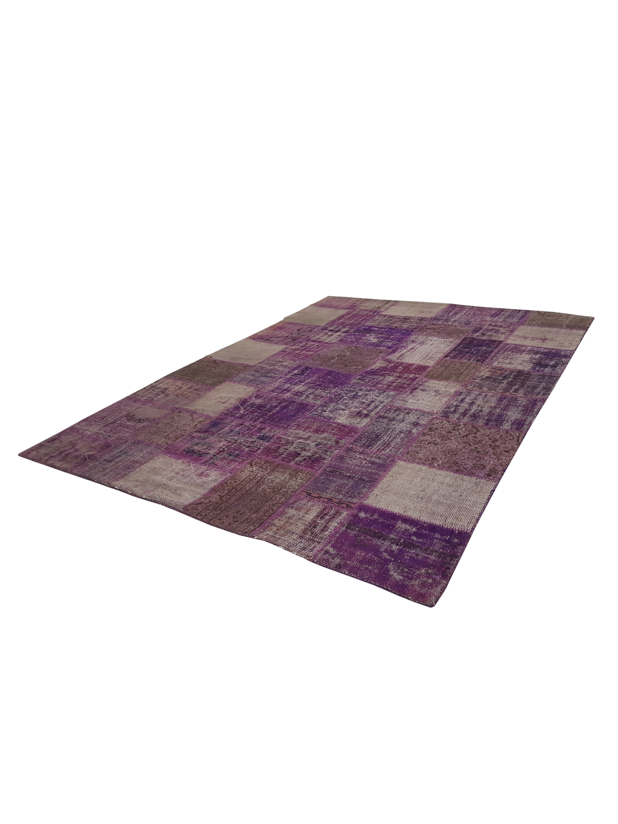 Patchwork Hand Knotted Purple 8x11 - Image 6 of 6