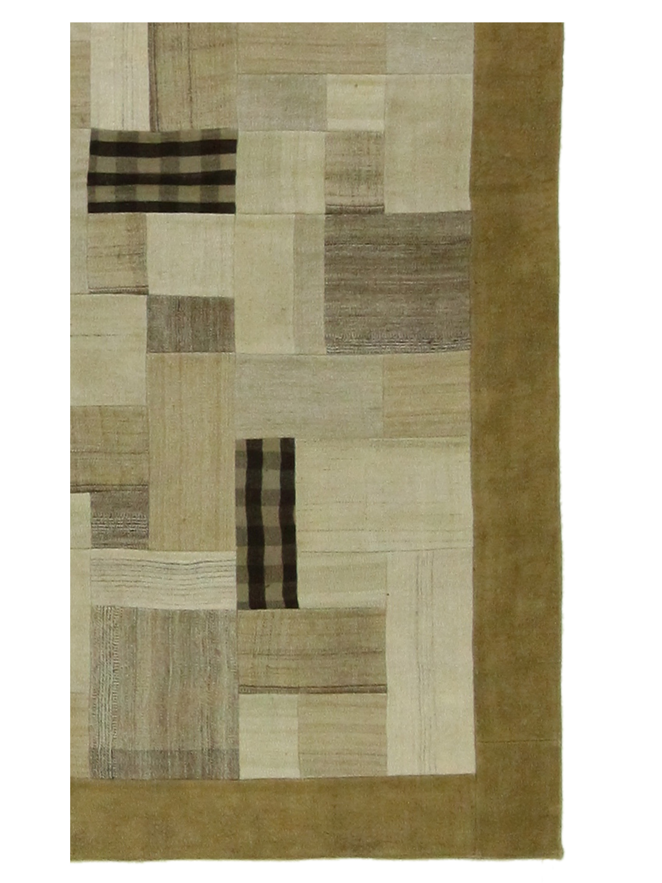 Patchwork Hand Knotted Brown 6x8 - Image 3 of 6