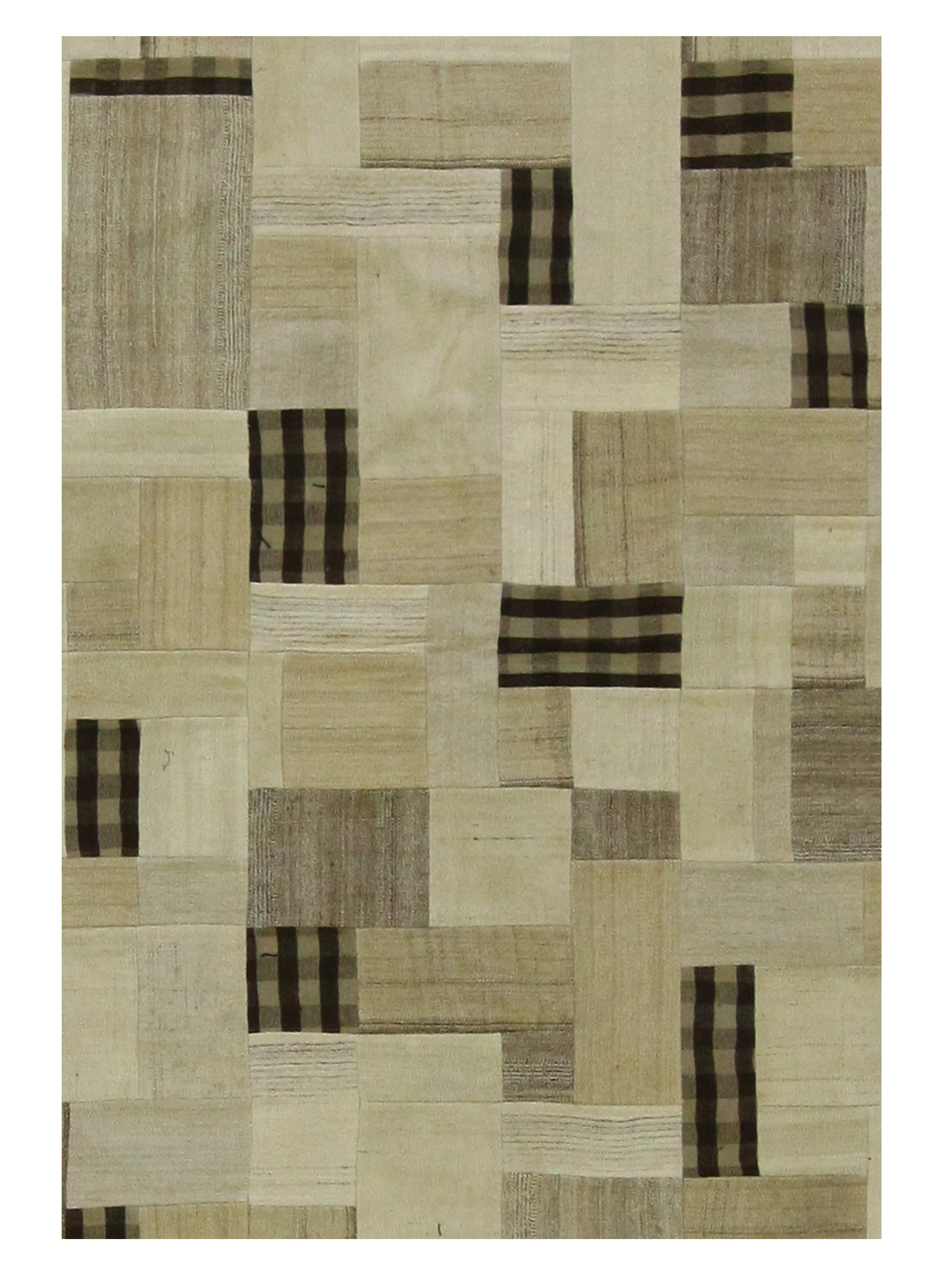 Patchwork Hand Knotted Brown 6x8 - Image 4 of 6