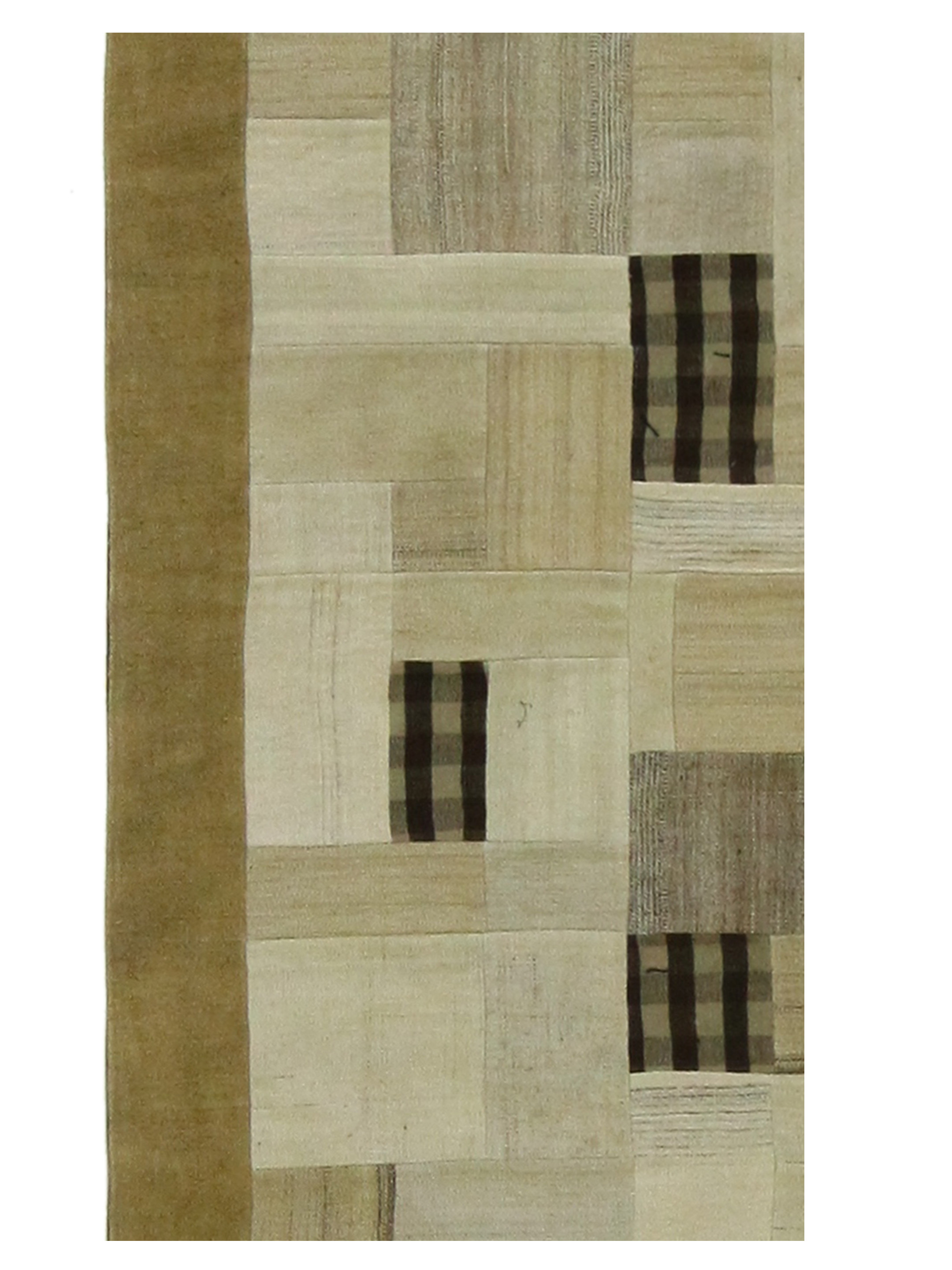 Patchwork Hand Knotted Brown 6x8 - Image 6 of 6